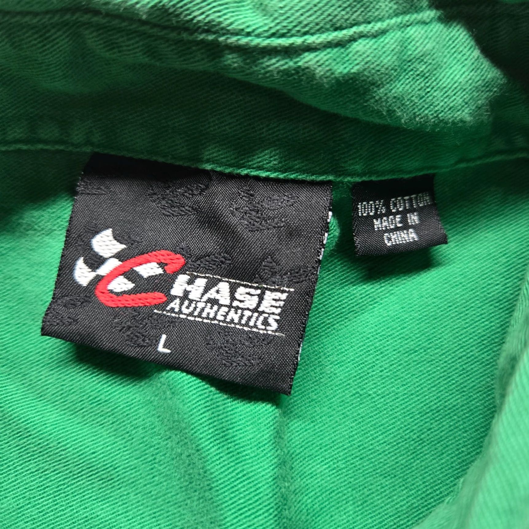 Chase Authentics Case Authentics Solid Green Short Sleeve Up Shirt Adult Men's Size L Large Size US L / EU 52-54 / 3 - 3 Thumbnail