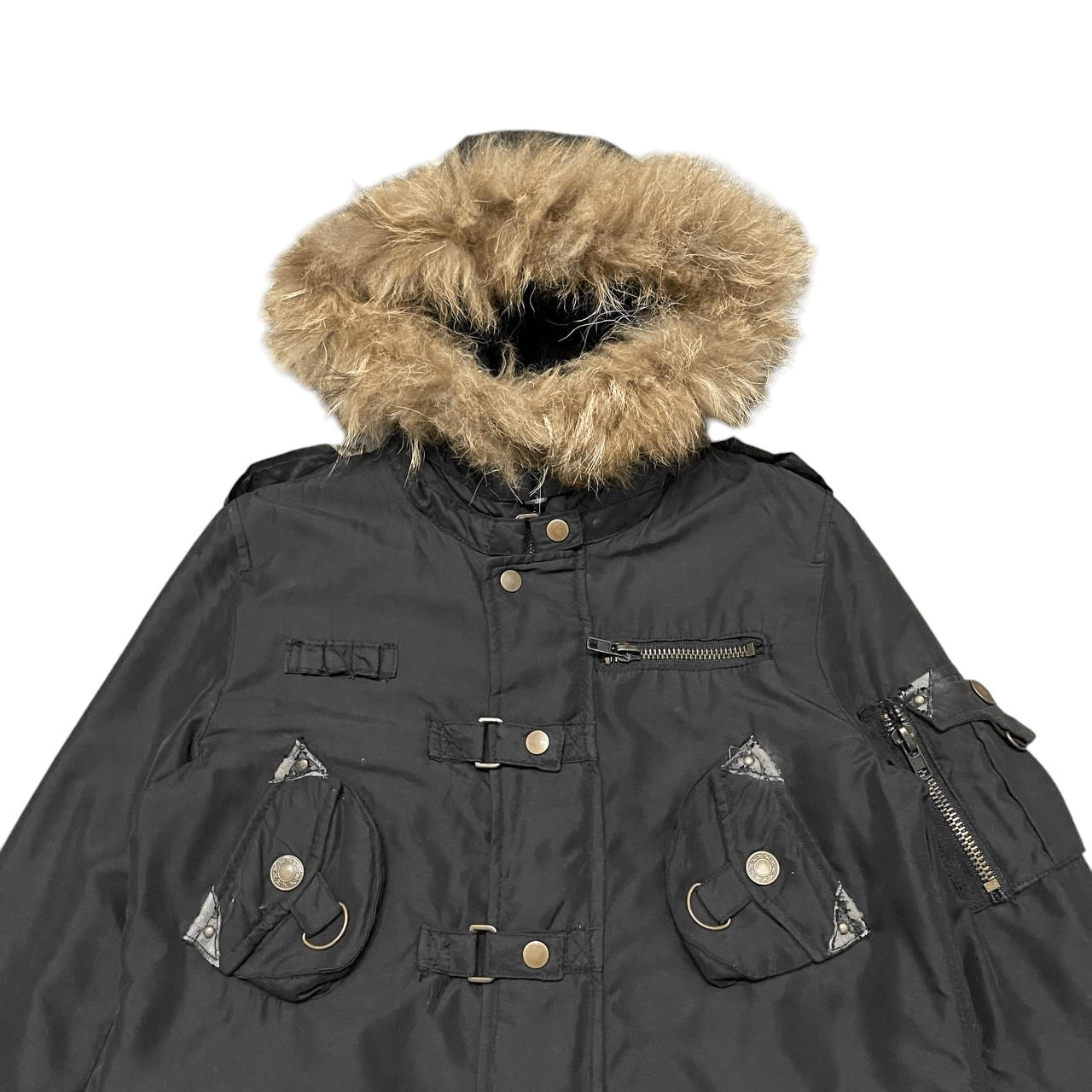 Hysteric Glamour Vintage Janela Raccoon Fur Bondage Cargo Jacket Size US M / EU 48-50 / 2 - 2 Thumbnail