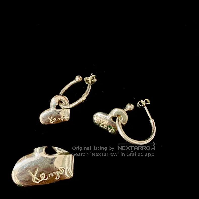Other kenzo 925 Silver Signature Heart Earrings Size ONE SIZE - 2 Thumbnail