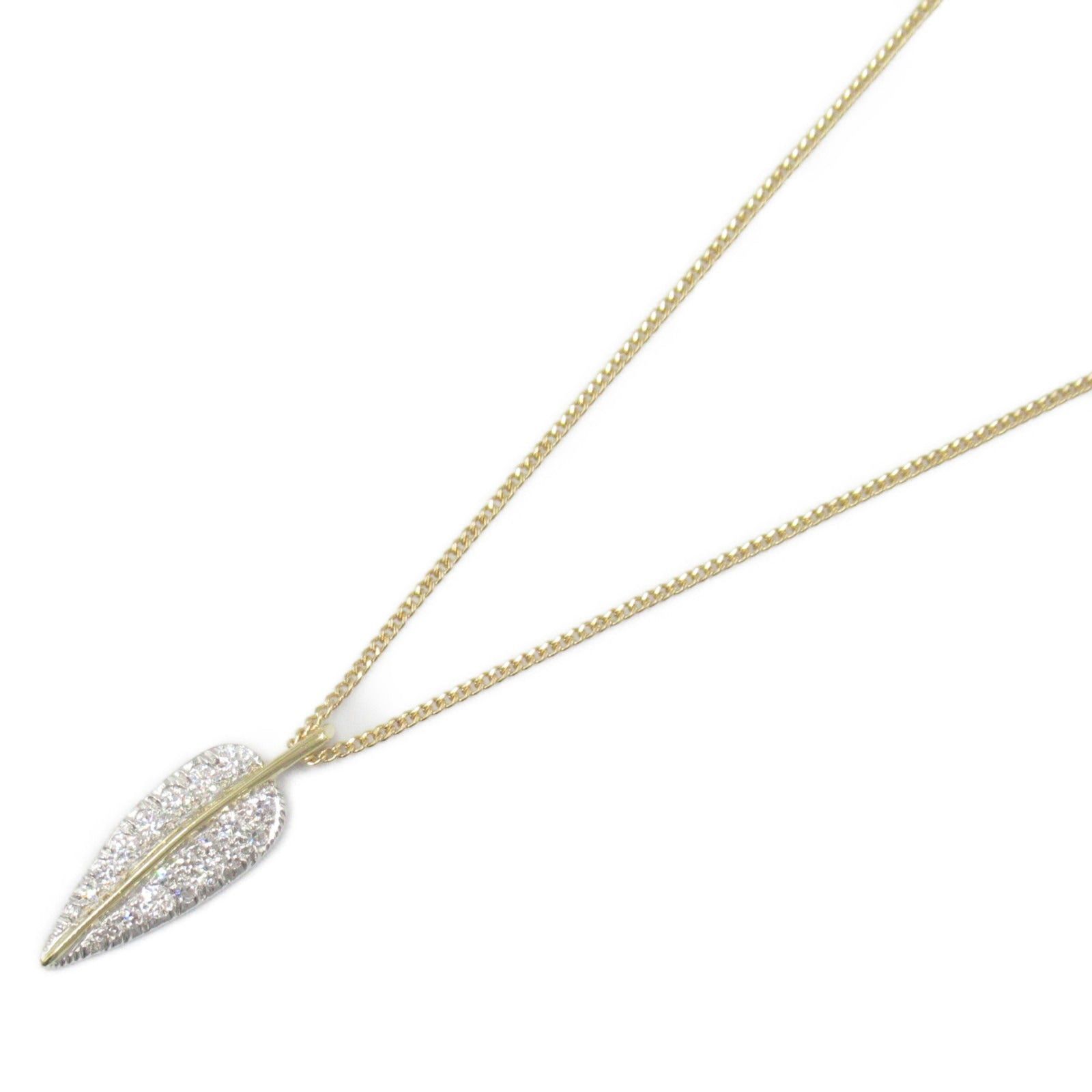 Tiffany & Co. Tiffany Co Leaf Necklace Diamond K18 (Yellow Gold) Pt900 Platinum Clear Size ONE SIZE - 1 Thumbnail