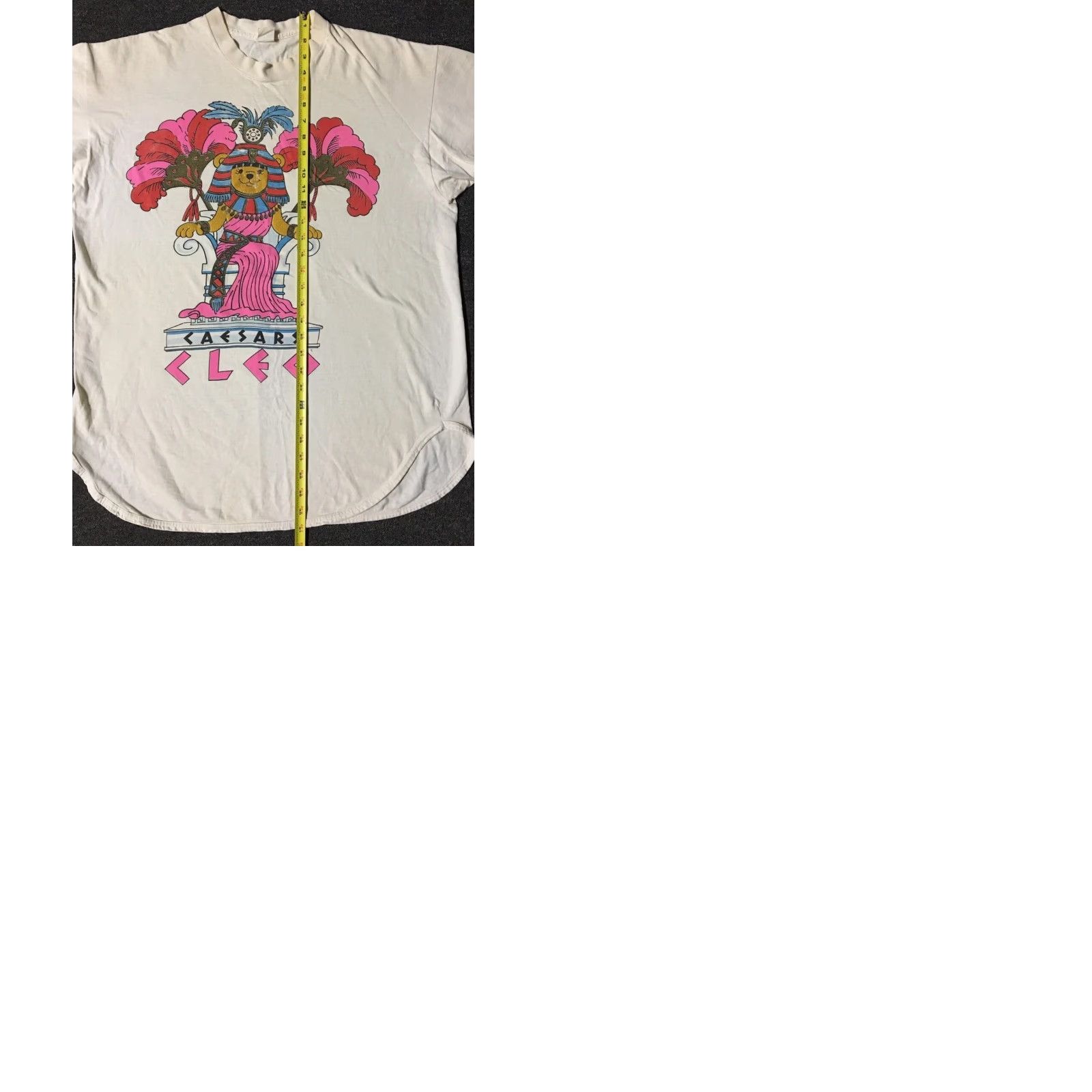 Palace Vtg 90s Caesars Palace Distressed Faded Sleeping Shirt Unisex Adults White T-Shirt Short Sleeve Mickey Mouse Disney Vegas Funny 90s Retro Size US M / EU 48-50 / 2 - 12 Thumbnail