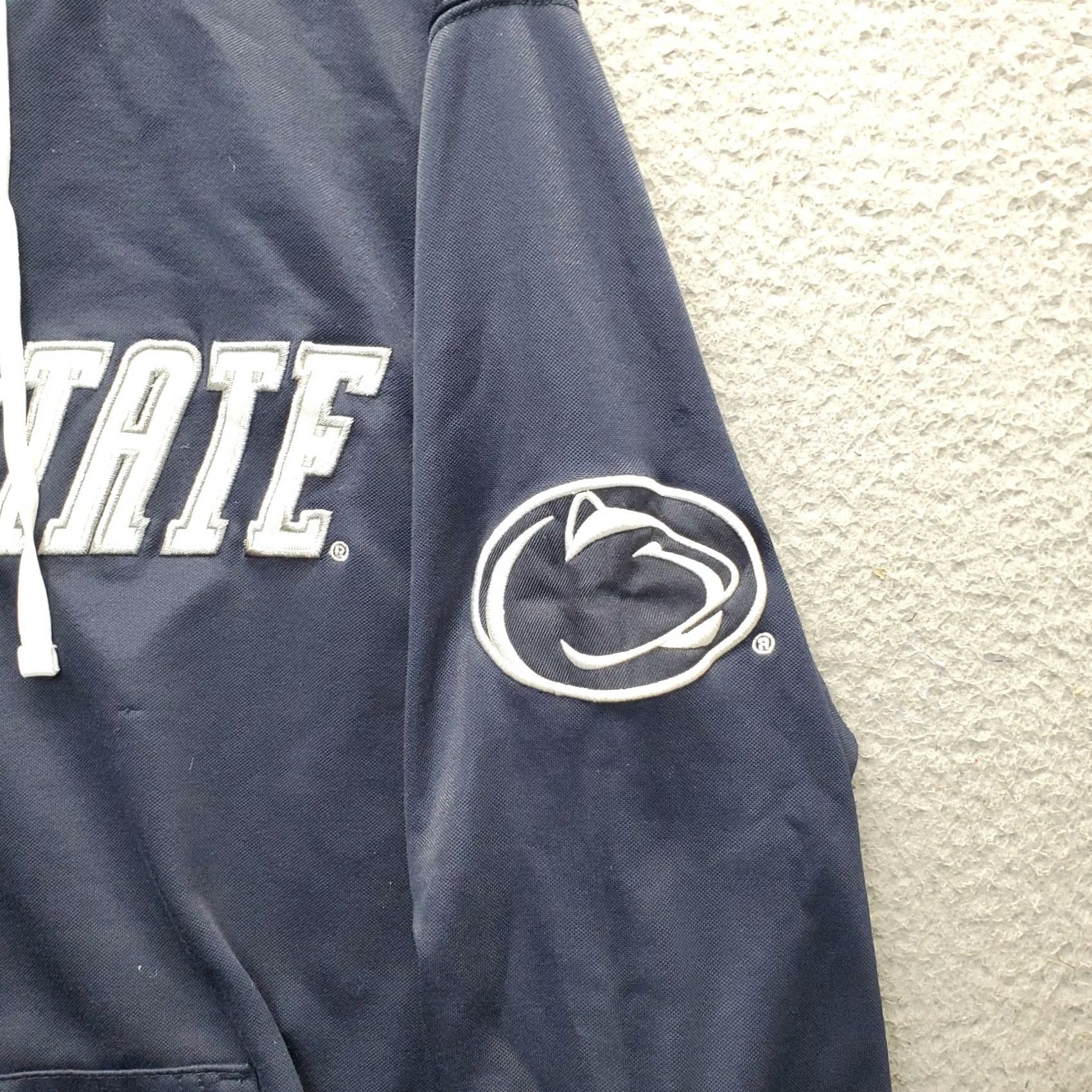 Vintage Stadium Hoodie Mens L Navy Athletics Fleece Lined Kangaroo Pocket Pullover Size US L / EU 52-54 / 3 - 7 Thumbnail