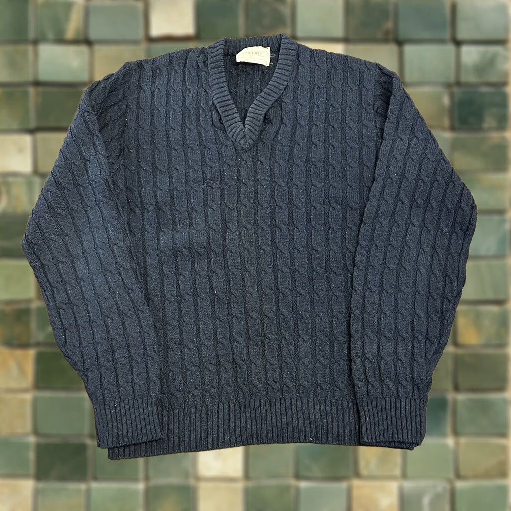 Vintage VINTAGE Lord Jeff V Neck Sweater Wintuk Orlon Acrylic Medium Navy Blue Mens Sweater Slim Fit Pullover Knit Long Sleeve Classic USA medium Size US M / EU 48-50 / 2 - 1 Thumbnail
