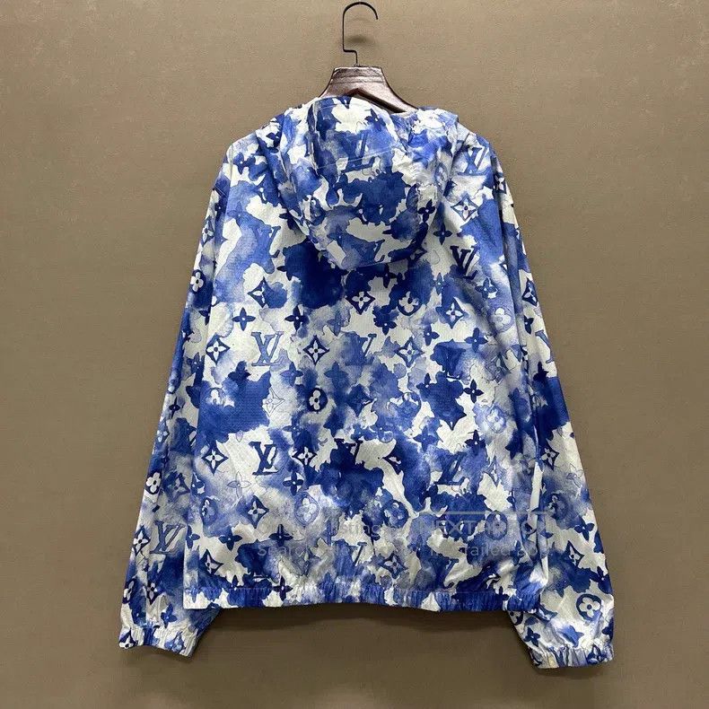 Louis Vuitton Louis Vuitton Blue and White Ink Full Logo Zip Jacket Size US M / EU 48-50 / 2 - 2 Thumbnail