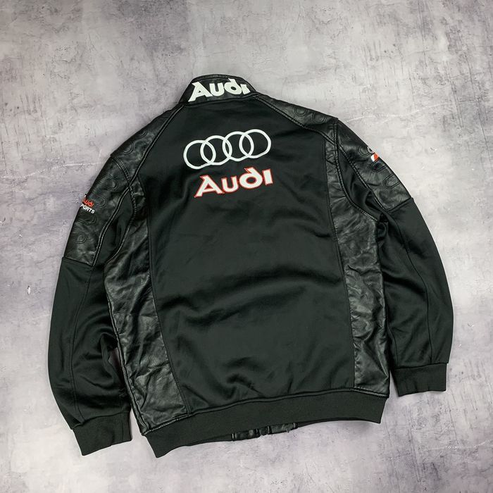 Vintage Rare ! Vintage Leather Racing Jacket Audi Big Logo RS | Grailed