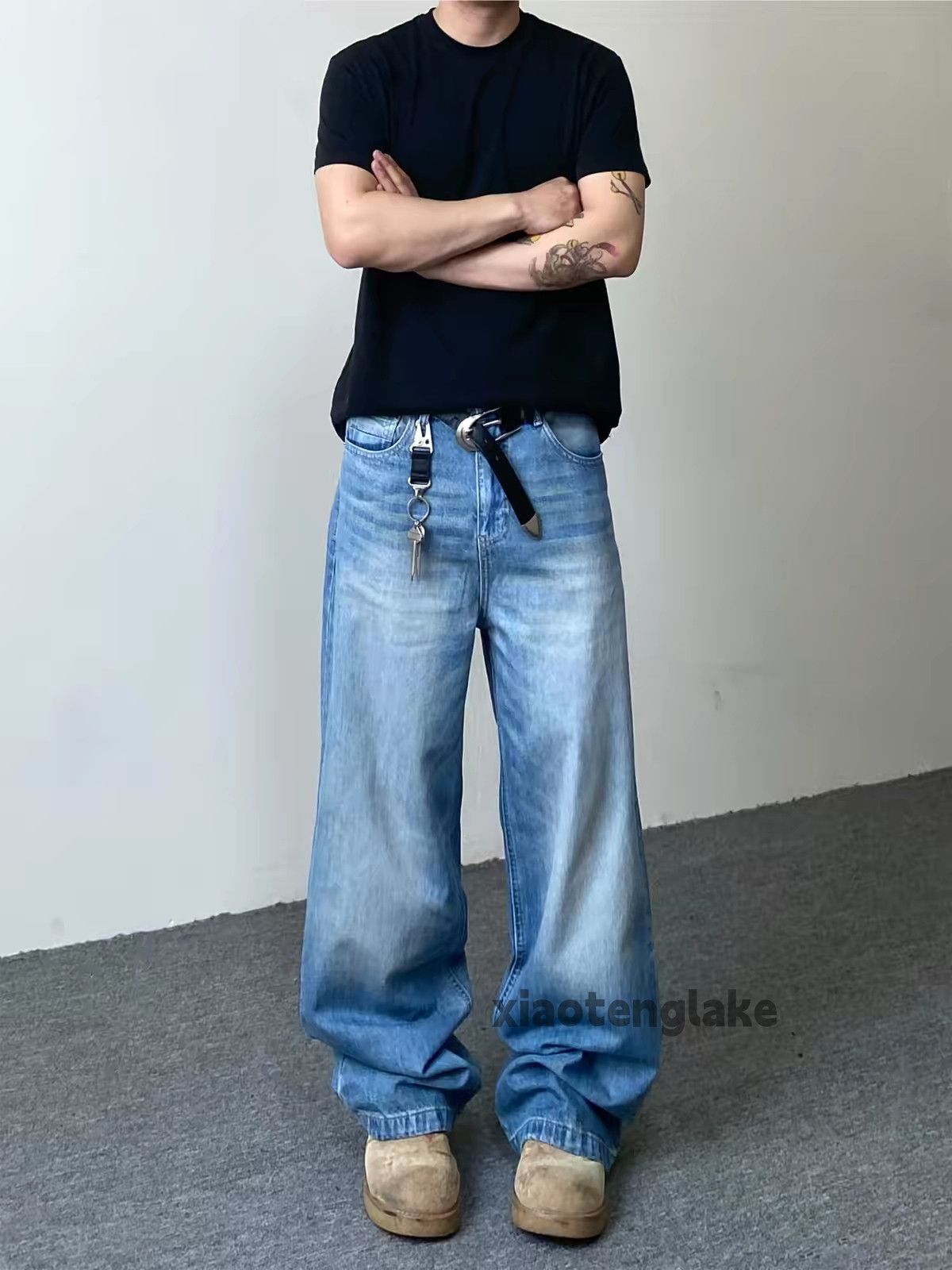 zx supreme Stussy style loose wide Leg y2k jeans
