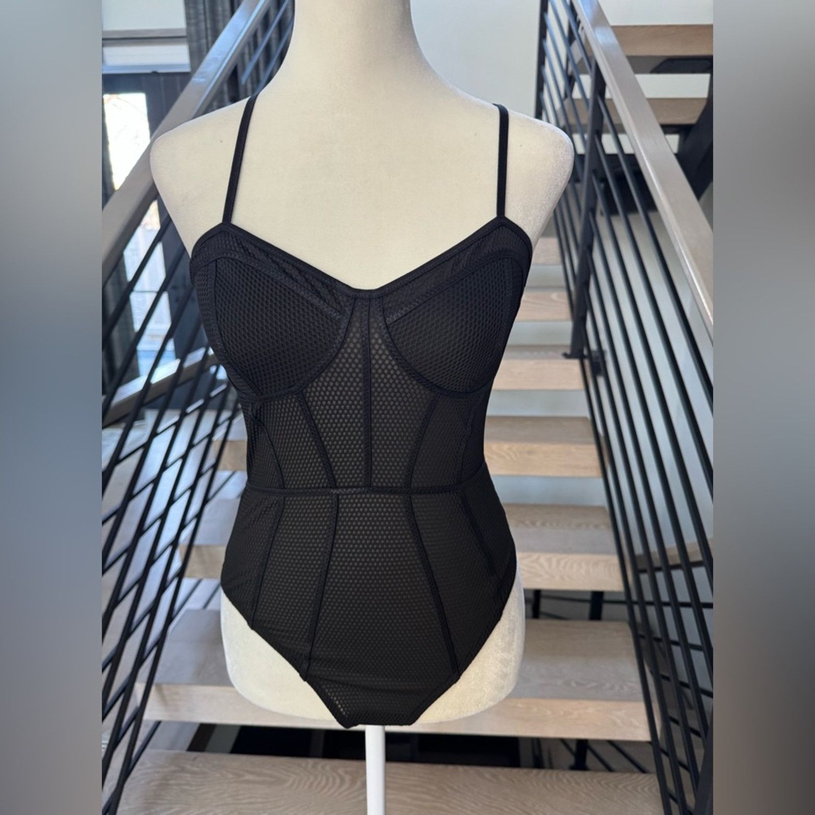 Guess New Guess Y2K Black Mesh Bodysuit size S Size XS / US 0-2 / IT 36-38 - 1 Thumbnail
