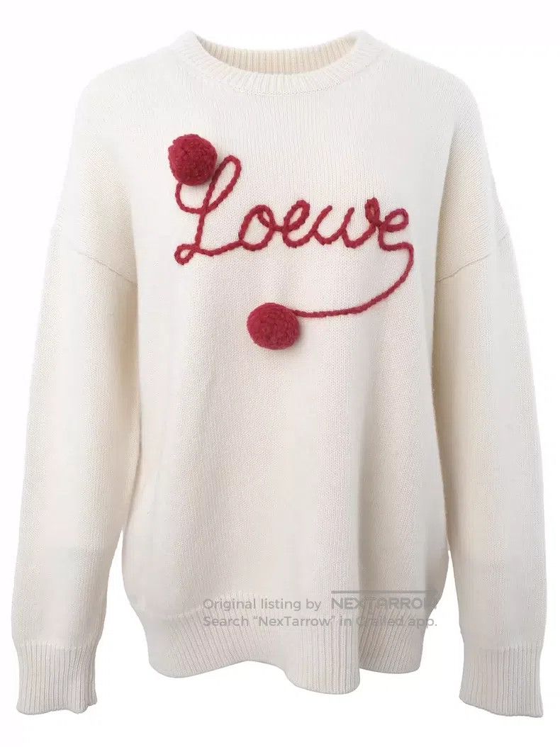 Loewe Loewe Meadow red ball yarn logo round neck wool sweater Size M / US 6-8 / IT 42-44 - 1 Thumbnail