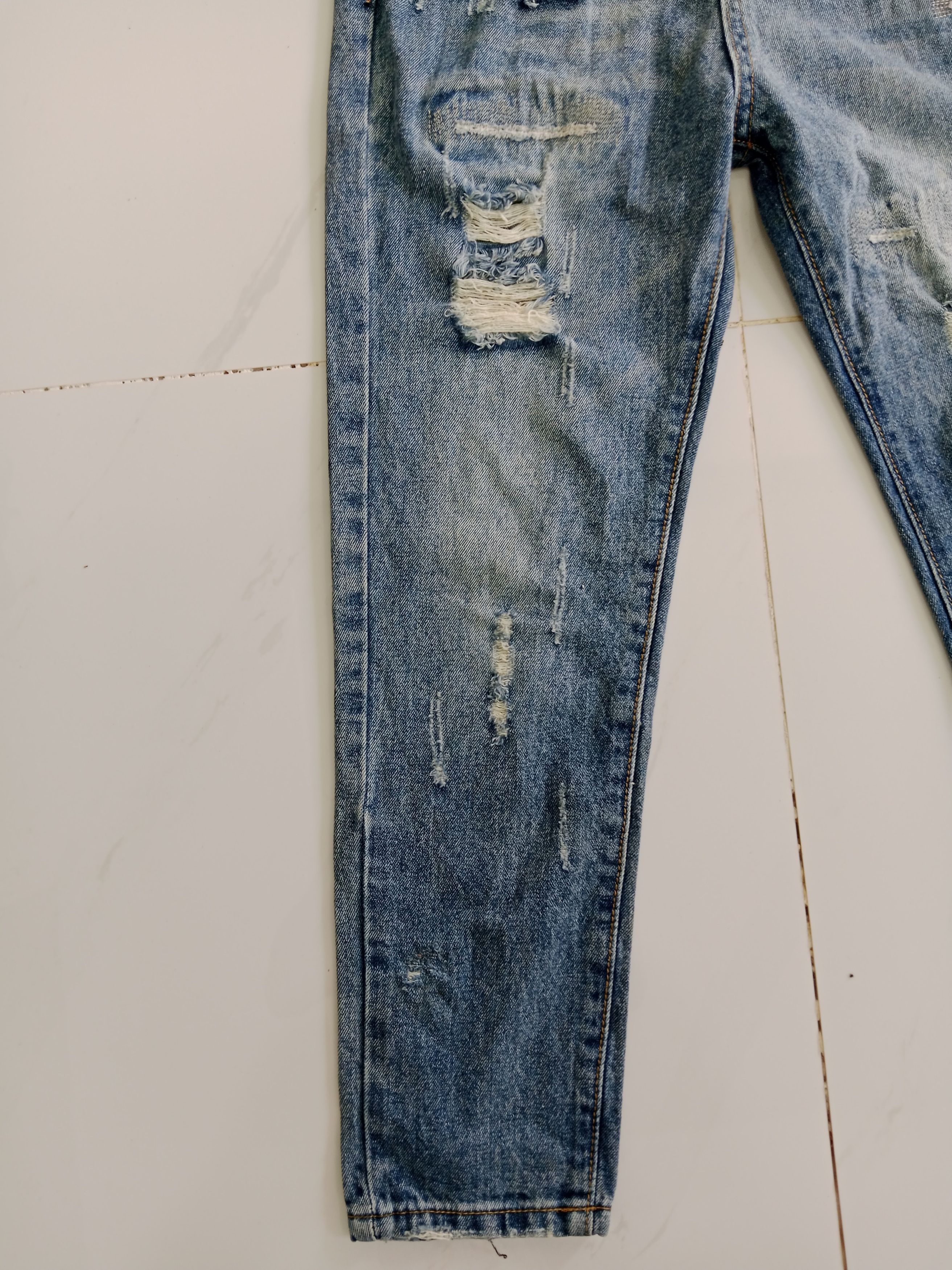 Japanese Brand SPINNS Distressed Jeans For Women Nice Style Size 29" - 6 Thumbnail