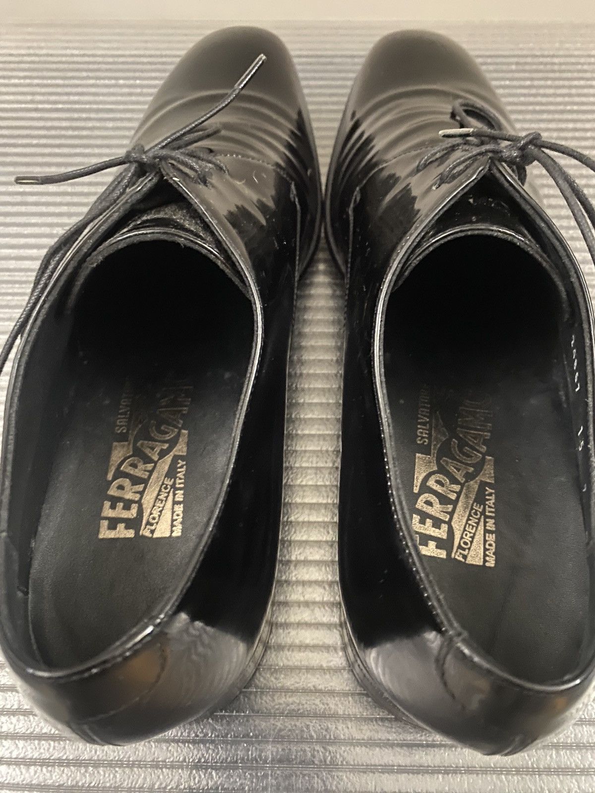Salvatore Ferragamo Ferragamo 🇮🇹 black patent leather Marte formal derby 7 NEW Size US 7 / EU 40 - 2 Thumbnail