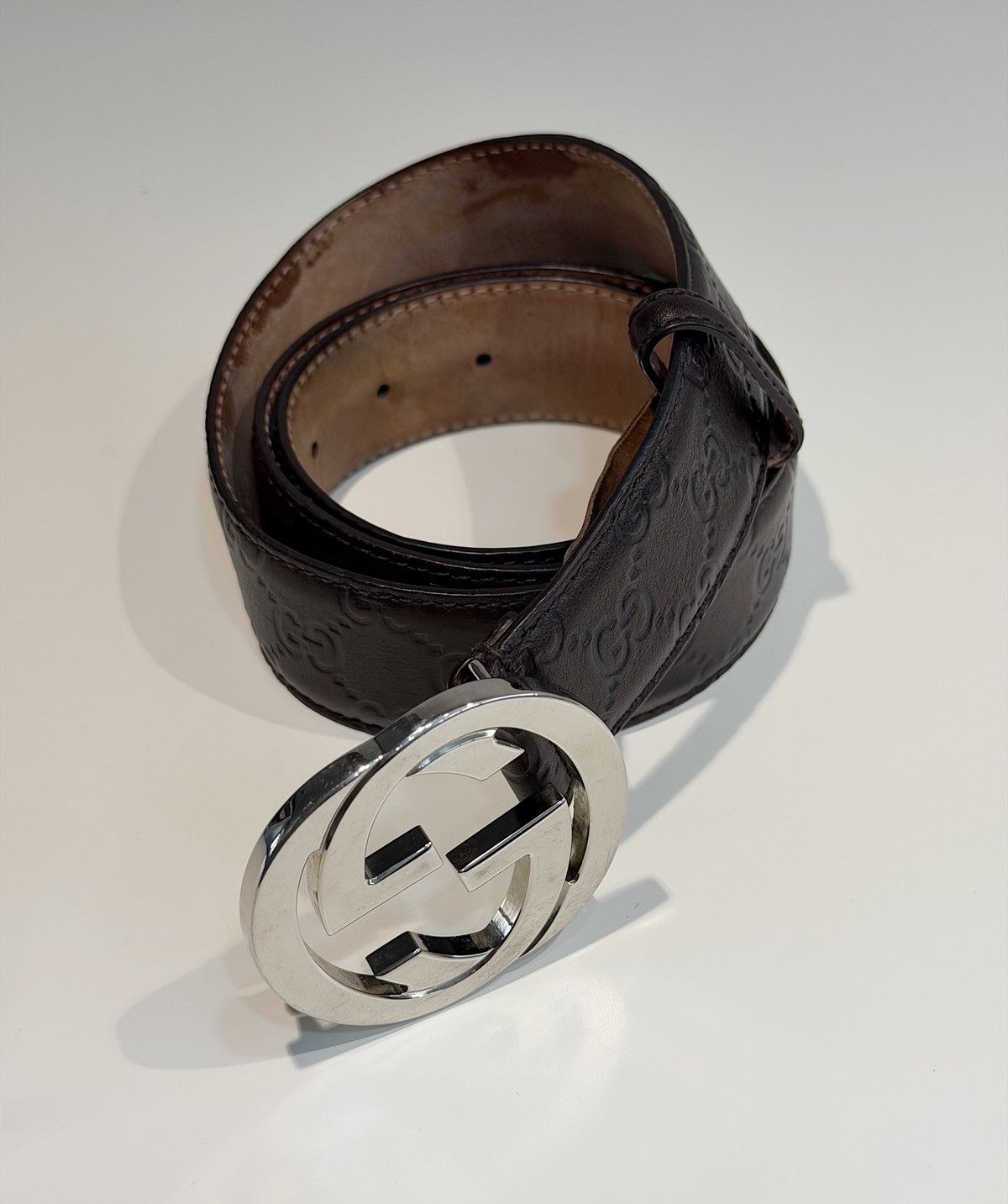 Gucci GUCCI GG Monogram Leather Belt Demna Nettspend Fakemink Logo Size ONE SIZE - 8 Thumbnail