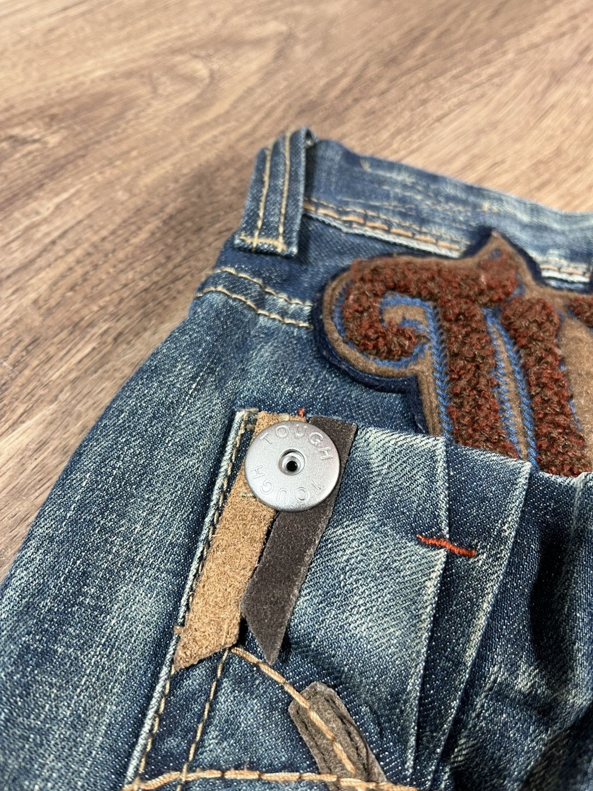Japanese Brand Tough Vintage Distressed Denim Pants Jeans Size US 32 / EU 48 - 21 Thumbnail