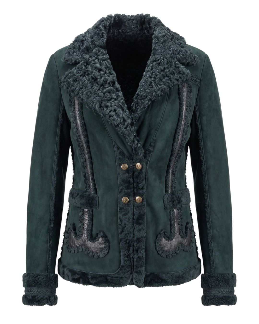 Roberto Cavalli SHEARLING SUEDE LEATHER COAT JACKET Size M / US 6-8 / IT 42-44 - 1 Thumbnail