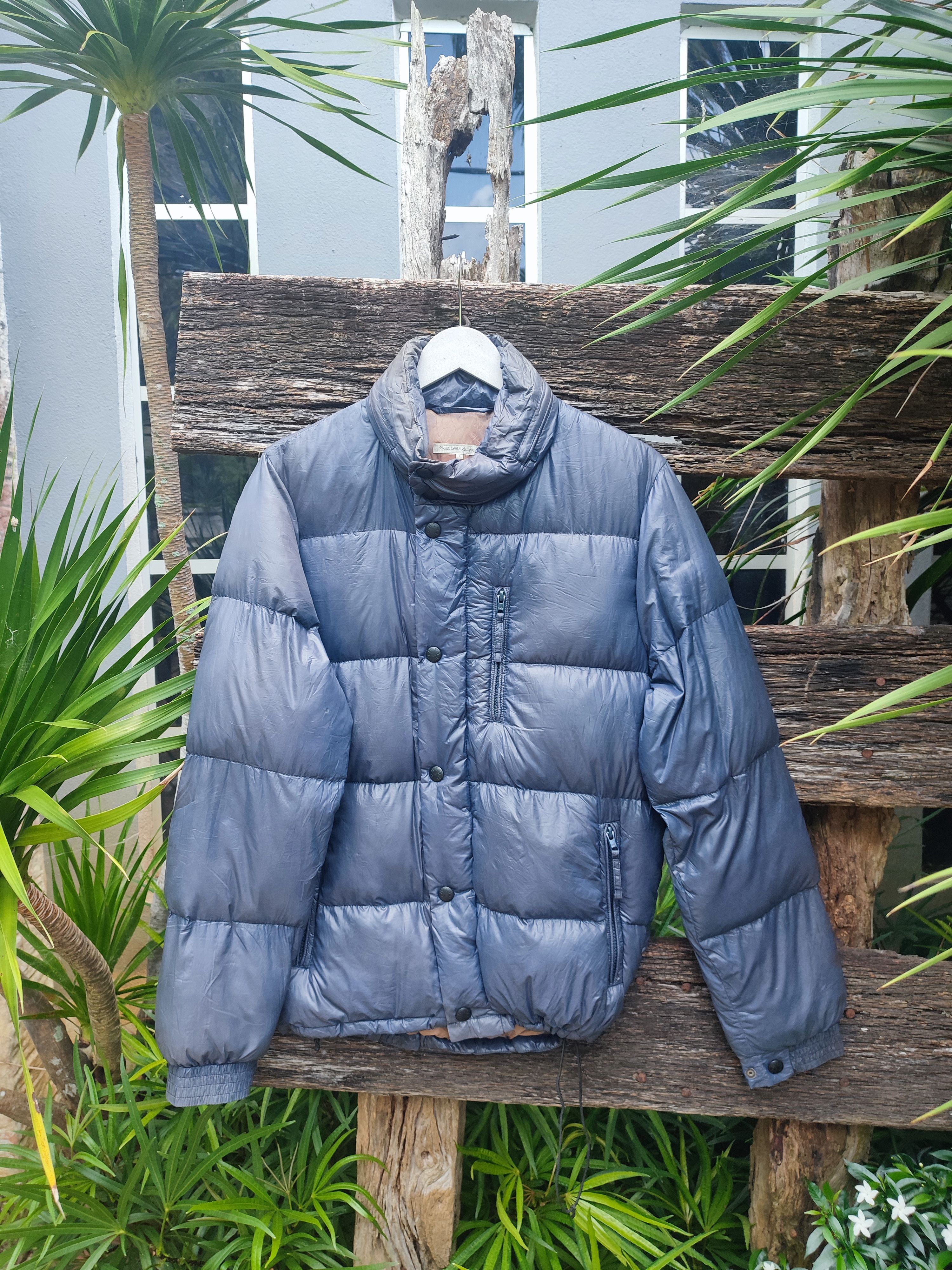 image of Designer Steal Green Label Relaxing Puffer Jacket in Dark Blue, Men's (Size Medium)