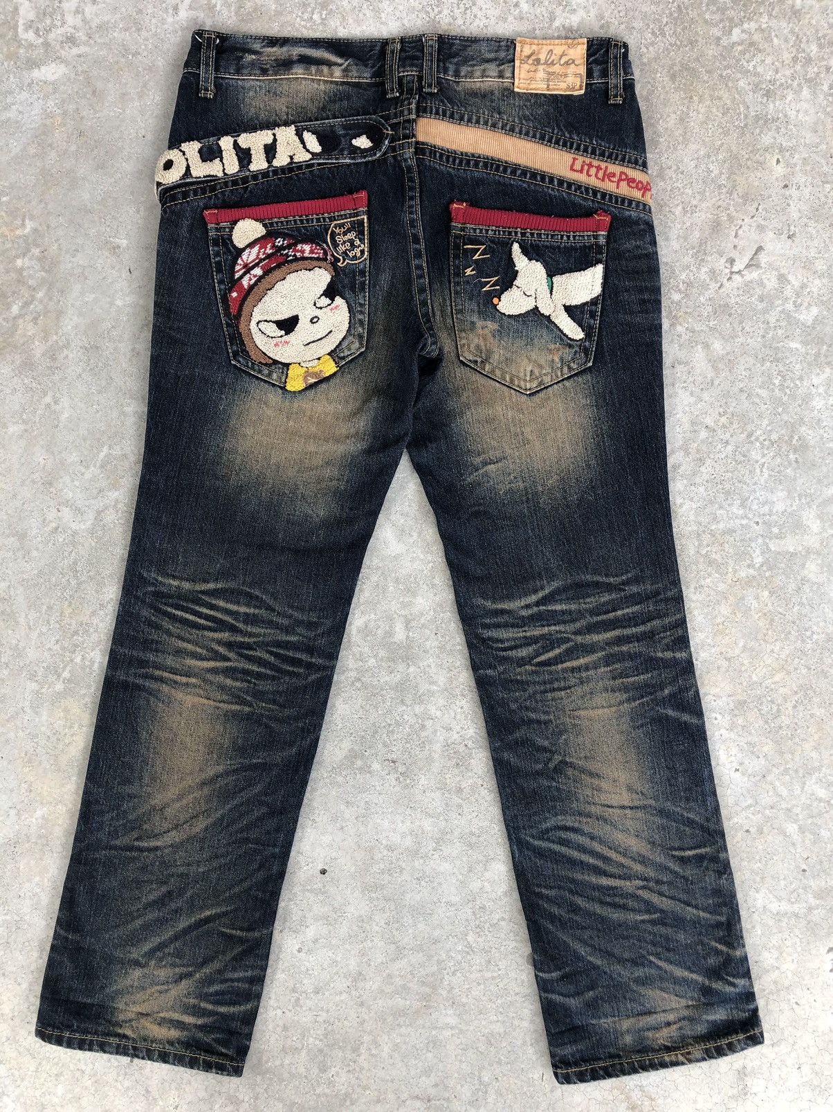 Japanese Brand Rare Yoshitomo Nara Lolita Dog Distressed Jeans Size US 34 / EU 50 - 2 Thumbnail