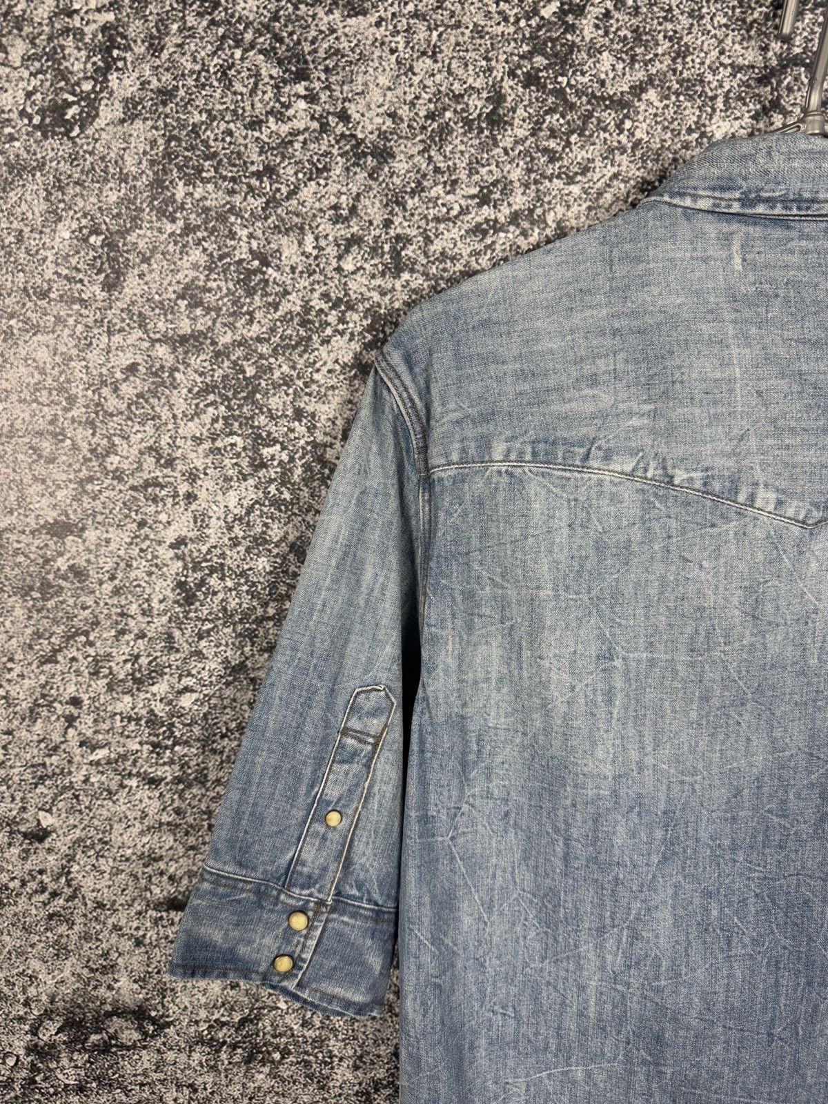 Allsaints Allsaints Suqi Shorts Sleeve Denim Shirt Snap Button Size M Size US M / EU 48-50 / 2 - 10 Thumbnail
