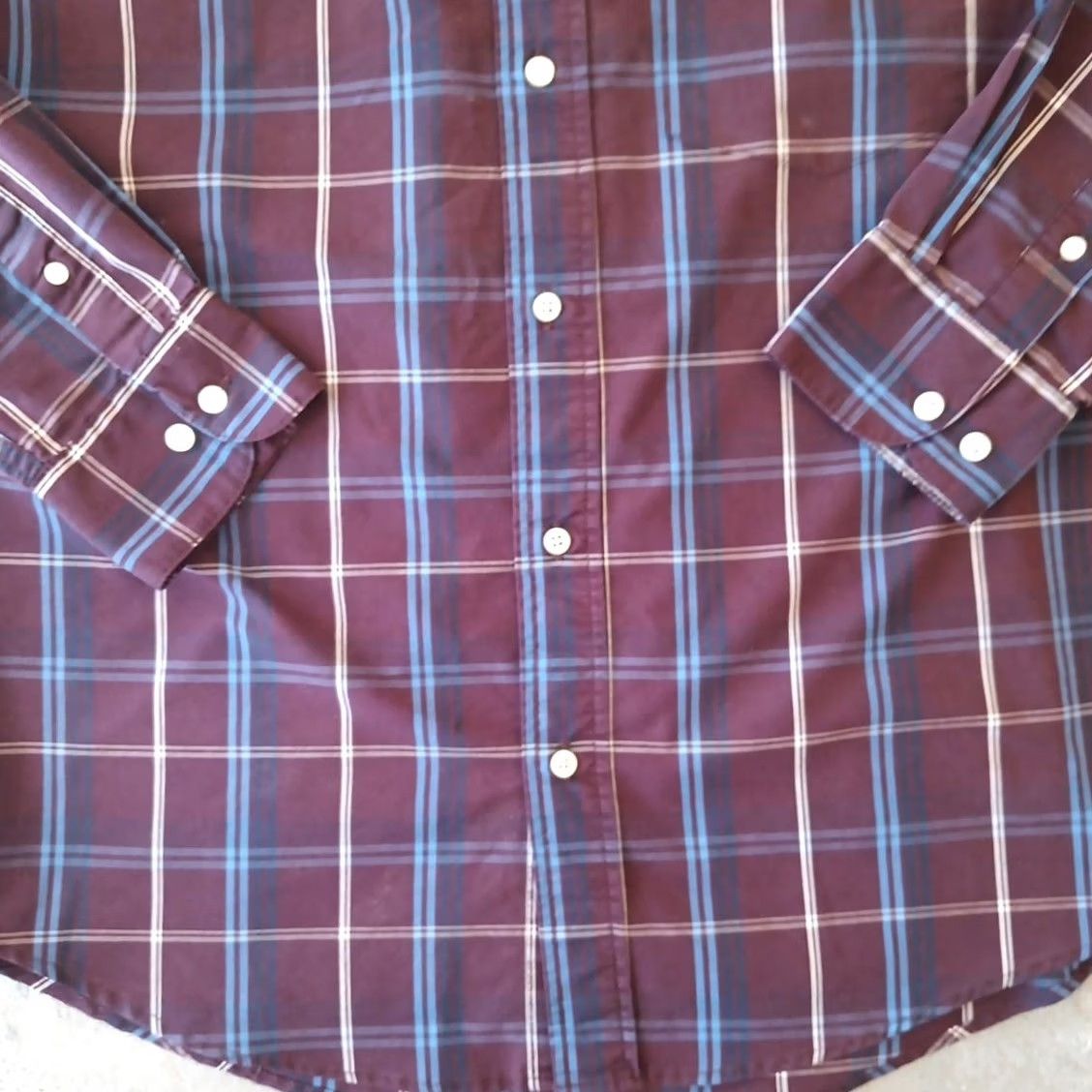 Haggar Haggar Shirt Mens Large Purple Plaid Long Sleeve Button Down Stretch Size US L / EU 52-54 / 3 - 3 Thumbnail