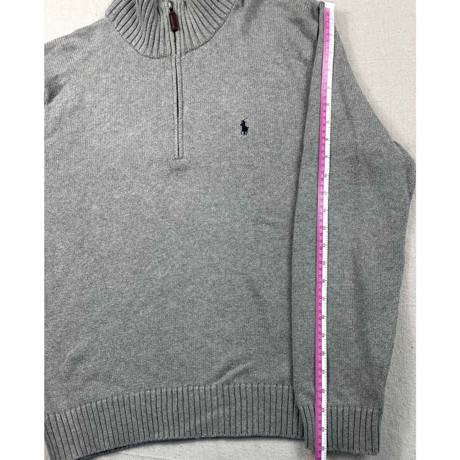Polo Ralph Lauren Polo Ralph Lauren Sweater Shirt Mens L Gray 1/4 Zip Pullover Mock neck Long Sleeve Ski Classic Logo Size US L / EU 52-54 / 3 - 5 Thumbnail