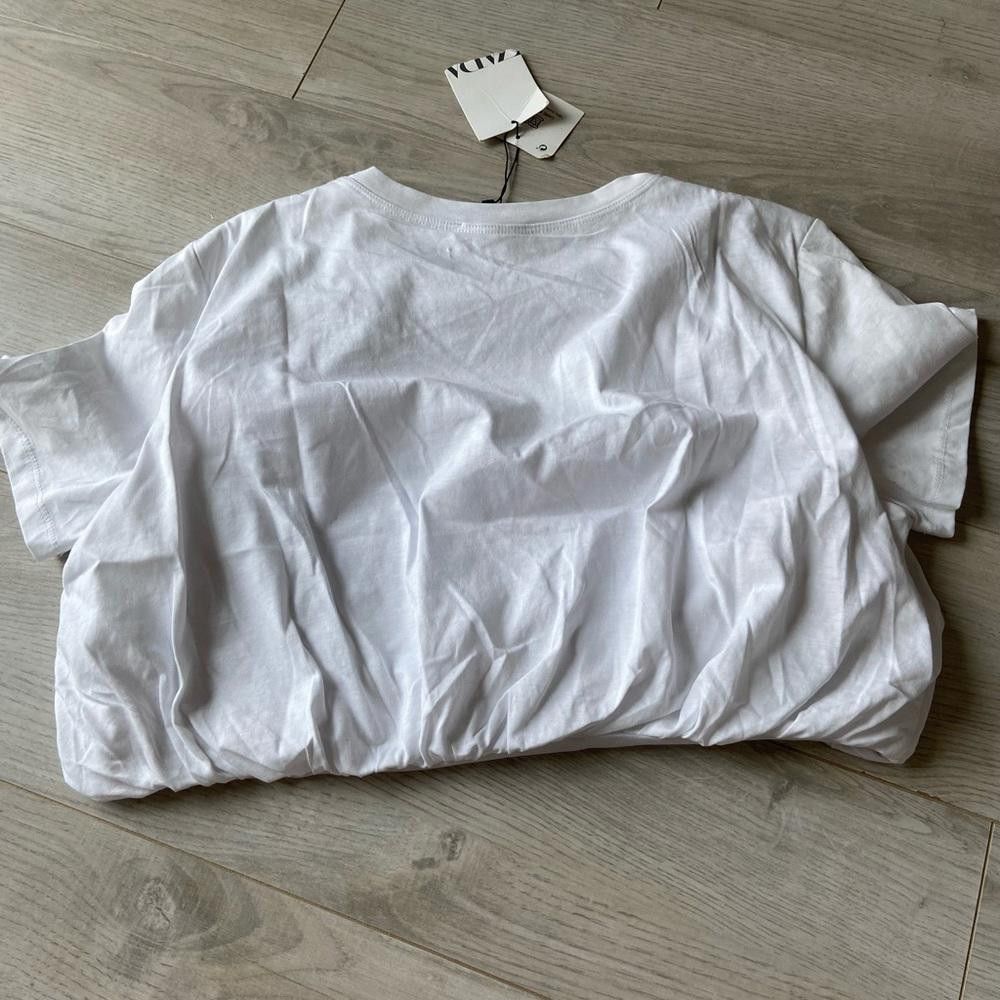 Designer ZADI Women's White Cropped Graphic Tee Size S / US 4 / IT 40 - 4 Thumbnail