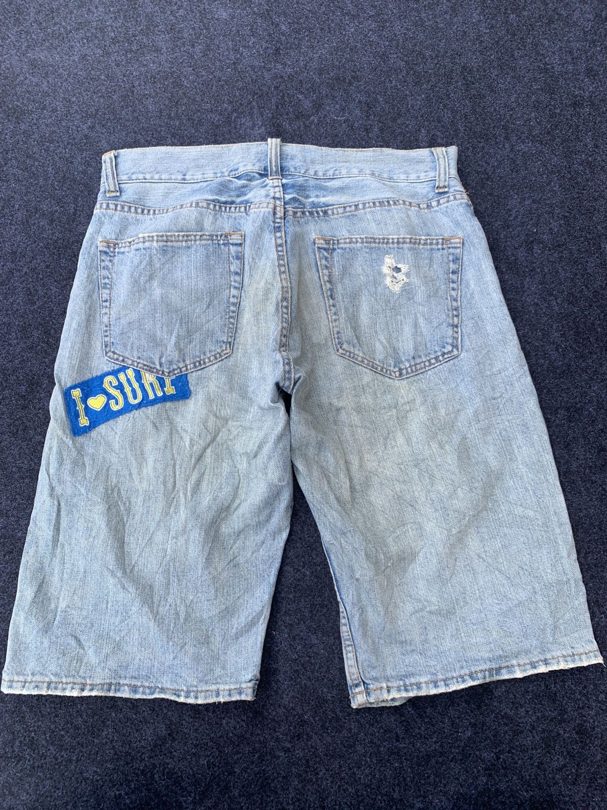 BEAUTY&YOUTH × Big John Distressed Sorridere short denim pants. (26) Size US 34 / EU 50 - 2 Thumbnail