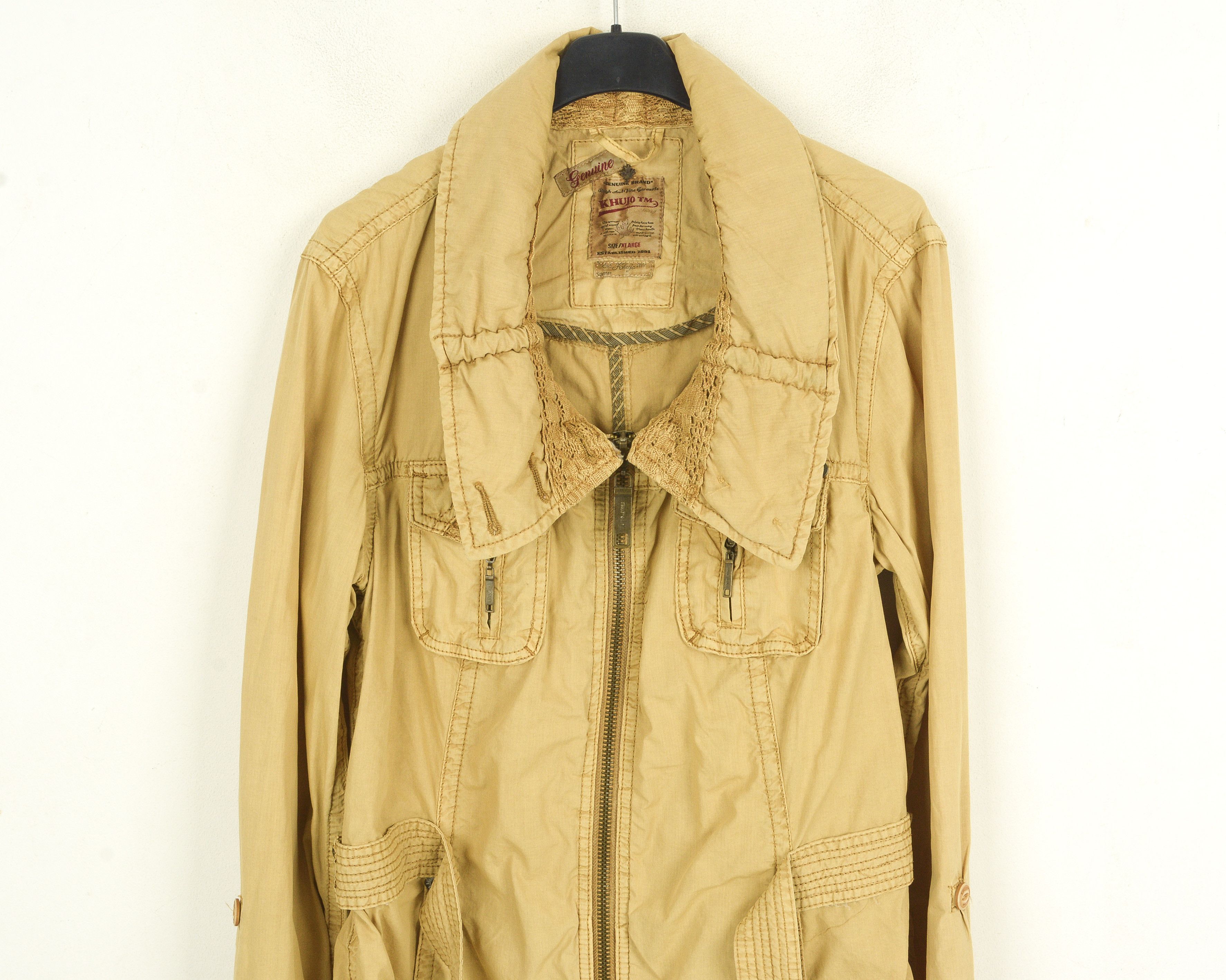 khujo MANDRA II Womens L Jacket Coat Mac Cotton Belted Trench Size L / US 10 / IT 46 - 2 Thumbnail