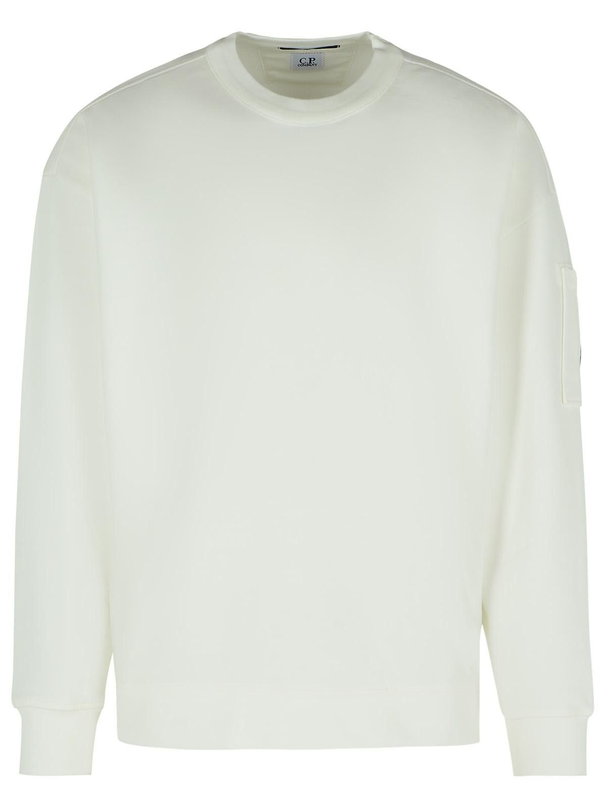 パーカー・フーディ C.P. Company Emerized' White Cotton Sweatshirt Cp company sweatshirt white shop