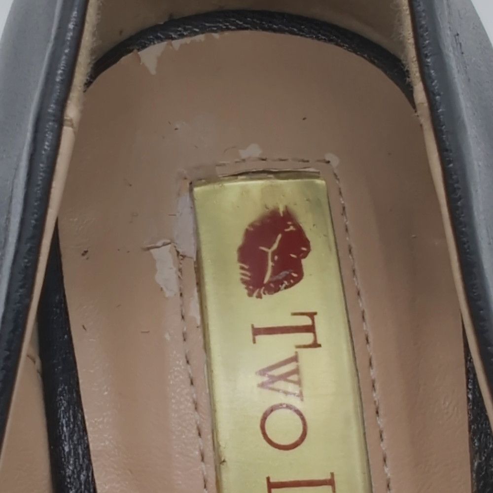 Designer Two Lips Vision sz 8.5 Elegant Black / Tan Peep-Toe Leather Size US 8.5 / IT 38.5 - 9 Thumbnail