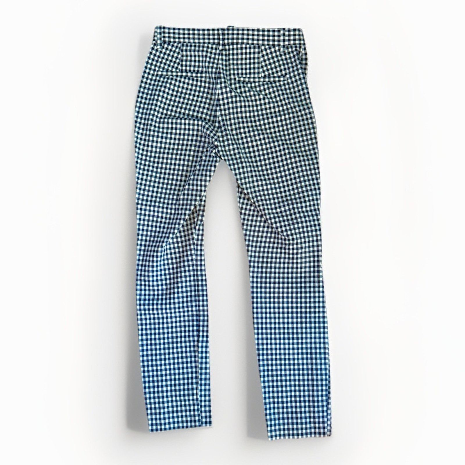 Gap GAP Mid Rise Skinny Ankle Pants Navy Gingham Stretch 2 Size 26" / US 2 / IT 38 - 8 Thumbnail