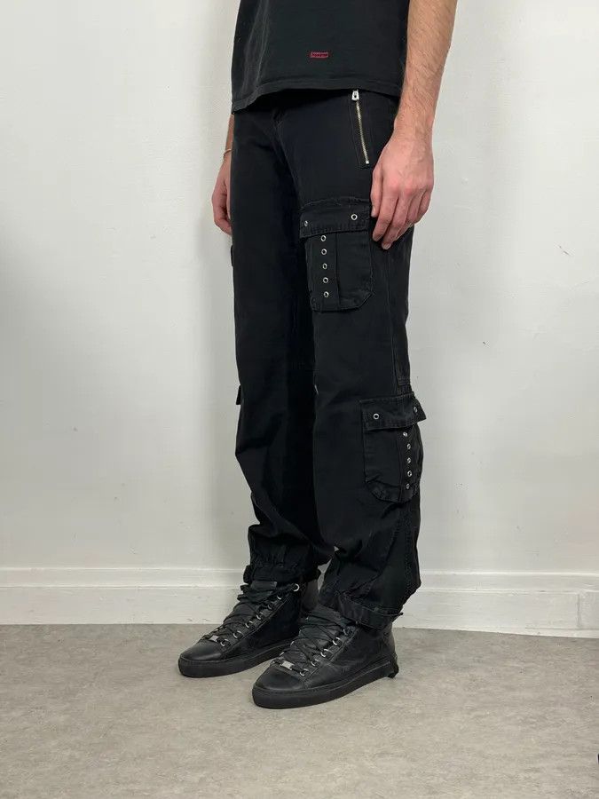 Dolce & Gabbana AW2003 Dolce & Gabbana Eyelet Black Cargo Pants Size US 39 - 3 Thumbnail