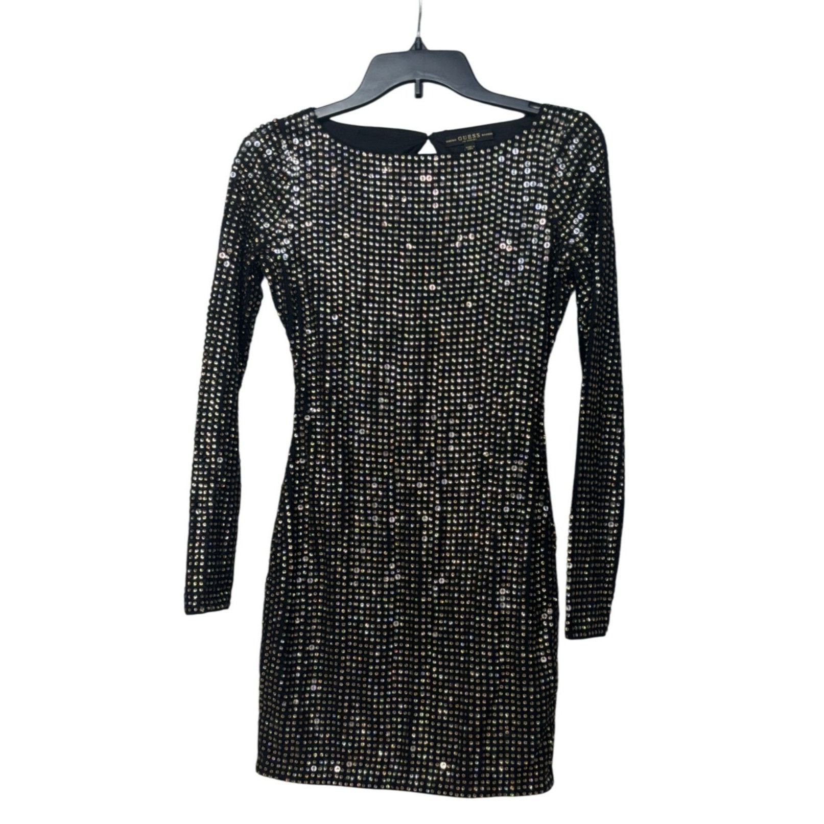Guess GUESS Beatriz Backless Sequin Dress, Black/Gold, XS Size XS / US 0-2 / IT 36-38 - 8 Thumbnail
