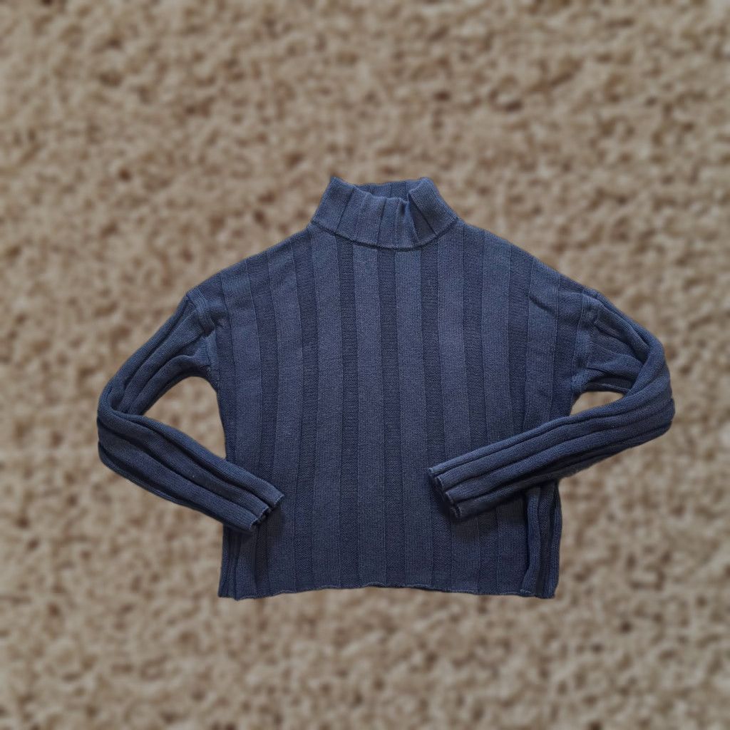 J.Crew J.CREW Sweater Womens Size Small Blue Ribbed Turtleneck Preppy Capsule Casual Shirt Size S / US 4 / IT 40 - 1 Thumbnail
