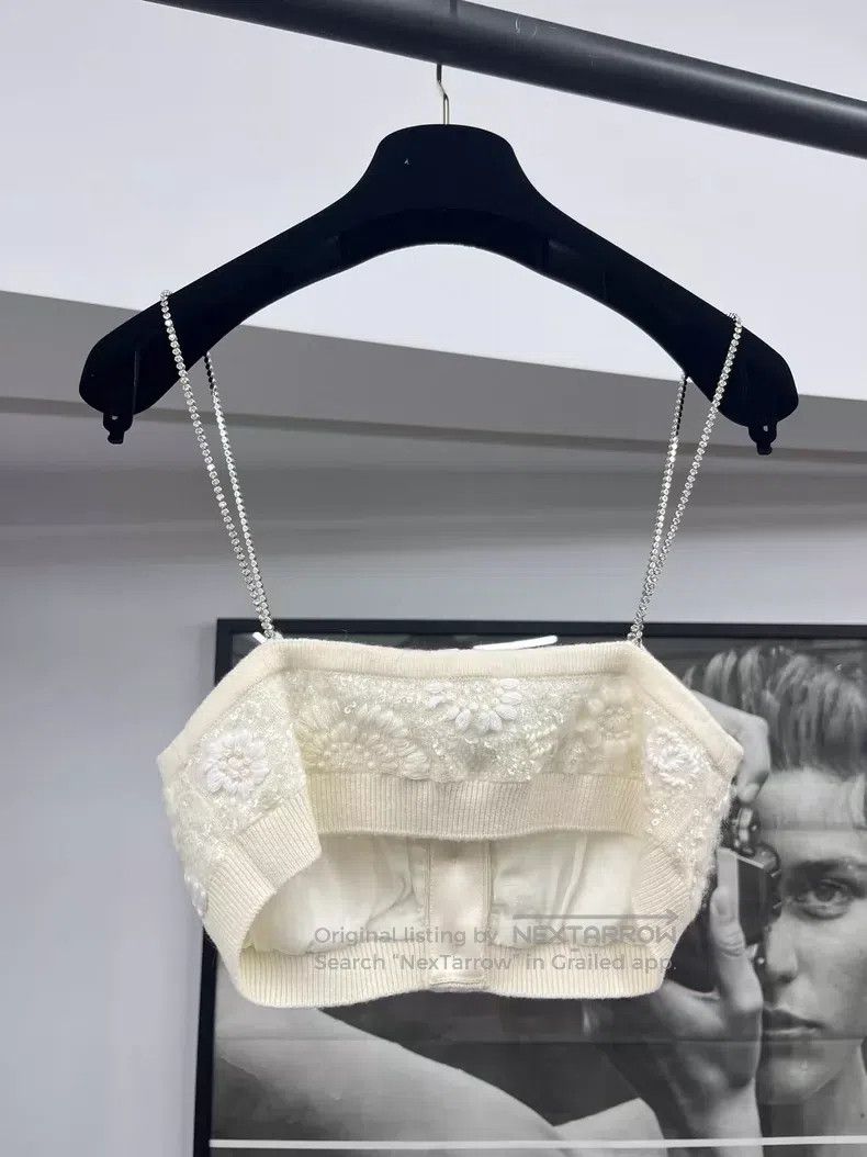Chanel Chanel White heavy-embroidered sequin diamond-encrusted su Size XXS / US 00 / IT 34 - 3 Thumbnail
