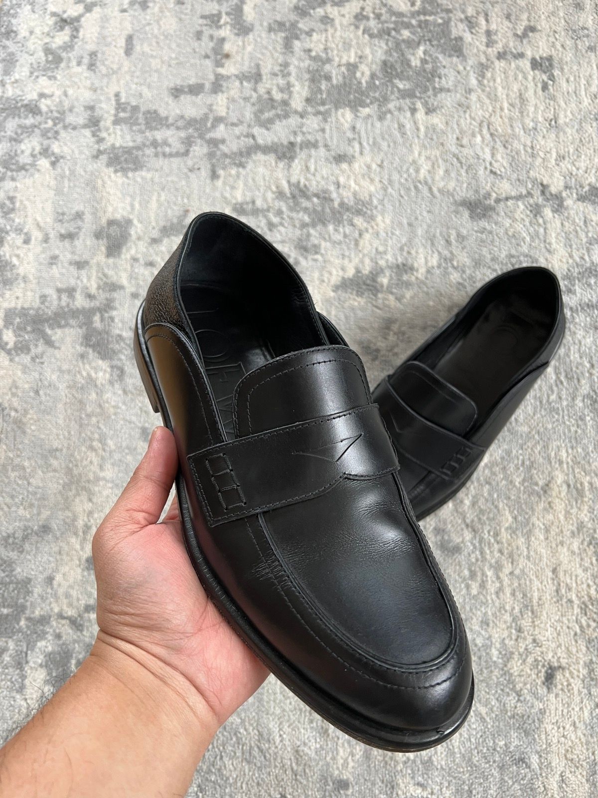 Pre-owned Loewe Slip On Loafers In Black