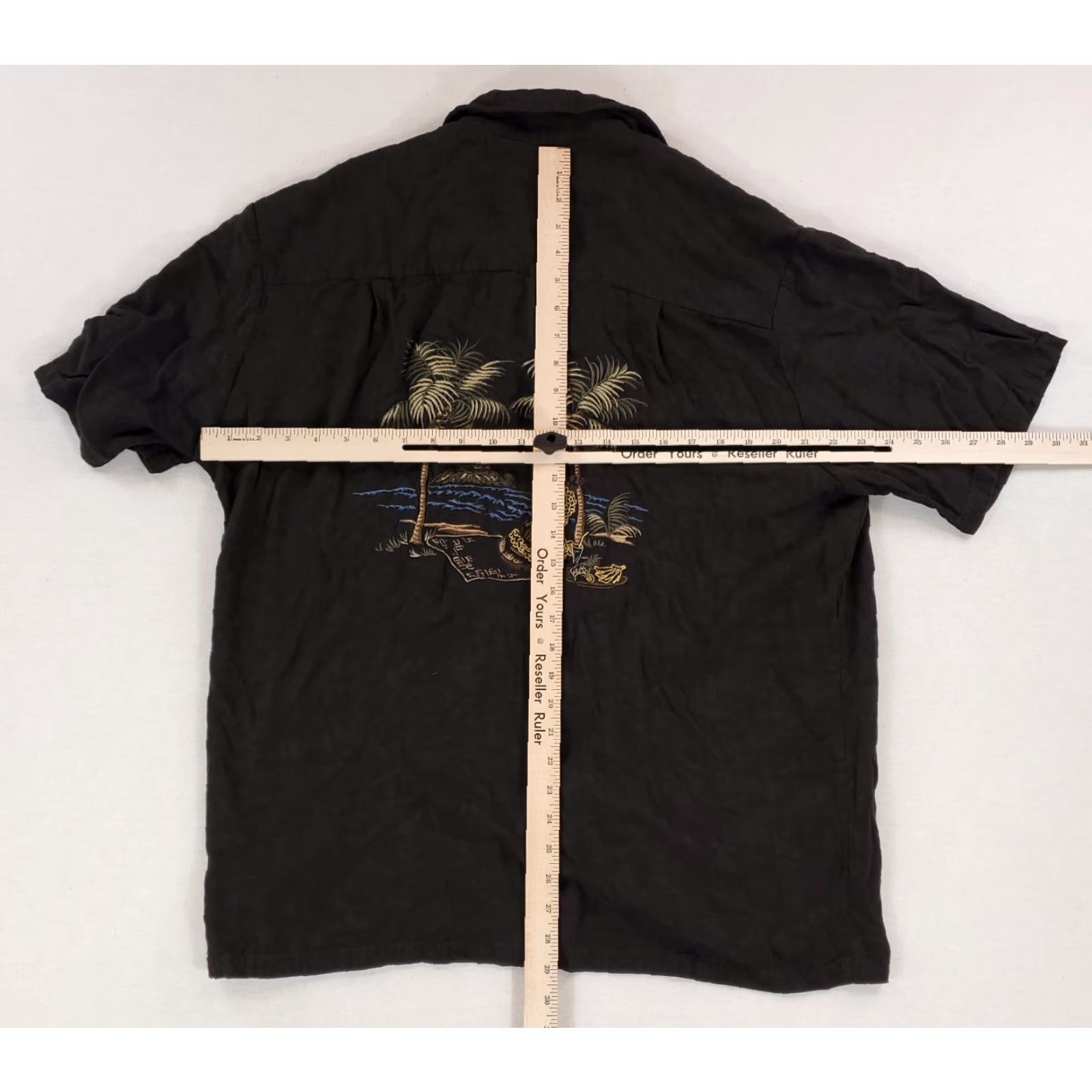 Vintage Kalaheo Hawaiian Shirt Black Embroidered Palm Trees Beach Rayon Mens L Classic Button-Up Short Sleeve Shirt Size US L / EU 52-54 / 3 - 5 Thumbnail