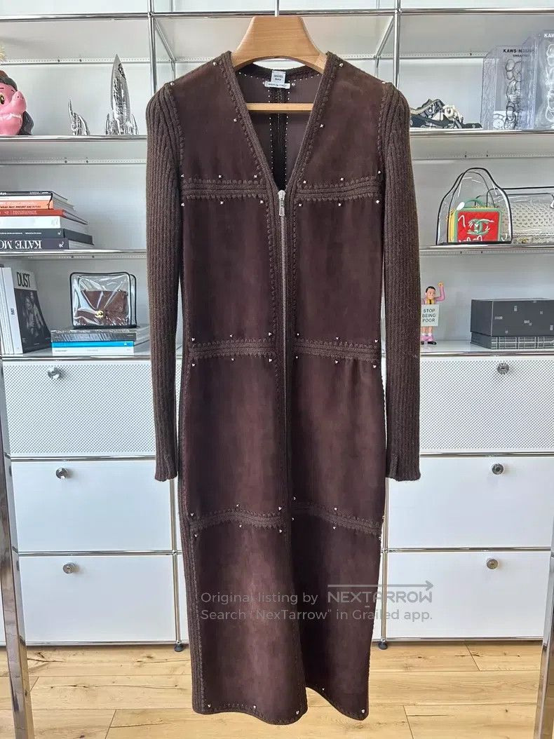Hermes Hermes Caramel brown suede and calfskin patchwork with sma Size XS / US 0-2 / IT 36-38 - 1 Thumbnail