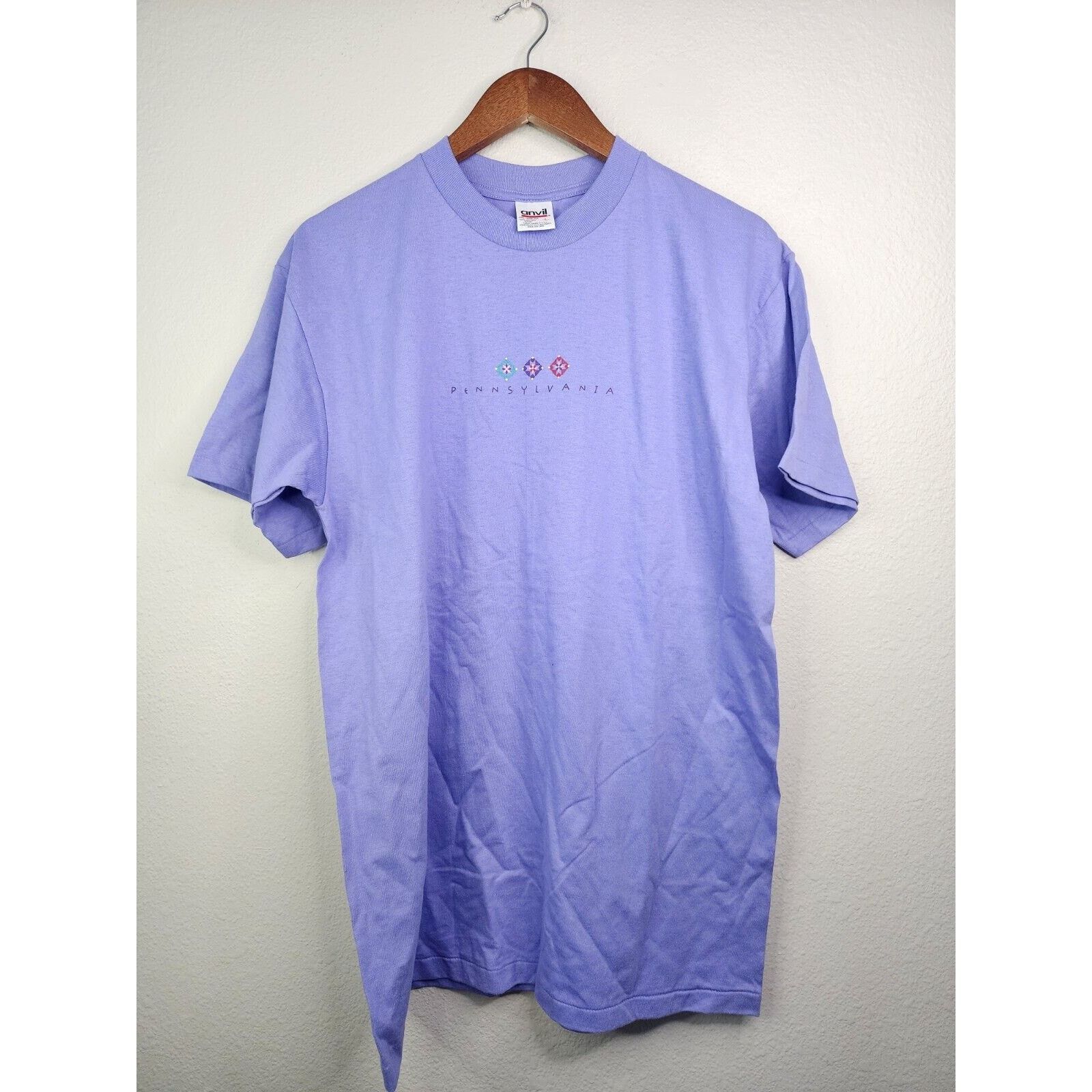 Anvil Vintage Pennsylvania Quilt Shirt Tee Pastel Purple 90s L Size US L / EU 52-54 / 3 - 1 Thumbnail