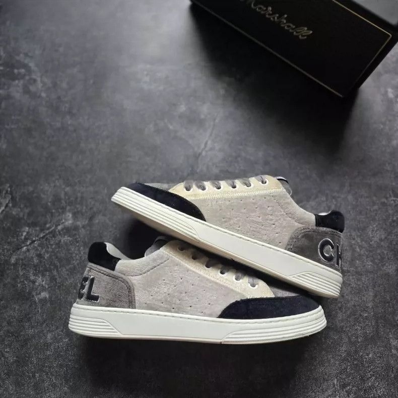 Chanel Chanel Gray Black Velvet Sneakers Size 37 -2505 Size US 7 / IT 37 - 3 Thumbnail