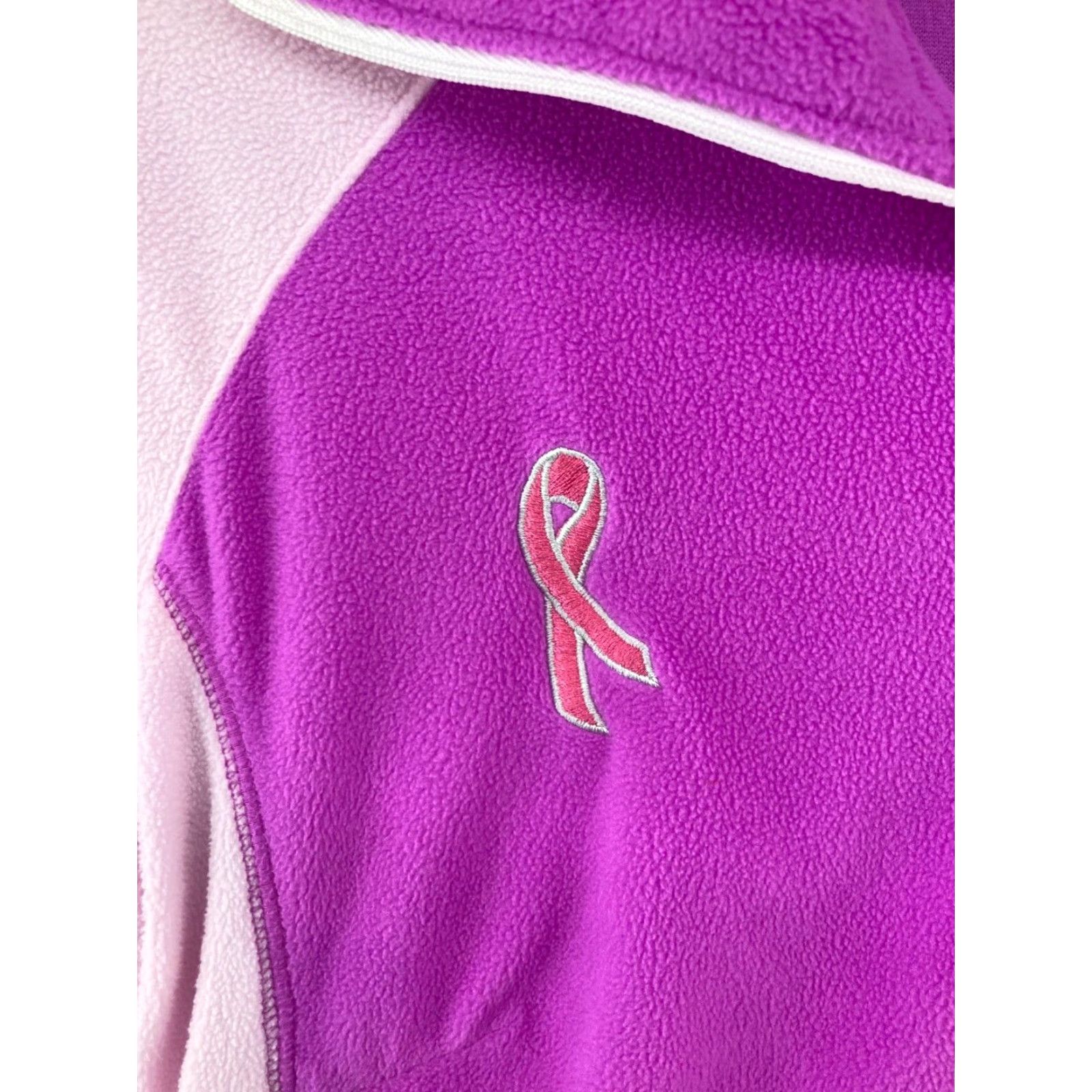 Pinko Columbia Womens Fleece Pullover XS Pink Breast Cancer Awareness Outdoor Athletic Shirt Size XS / US 0-2 / IT 36-38 - 6 Thumbnail