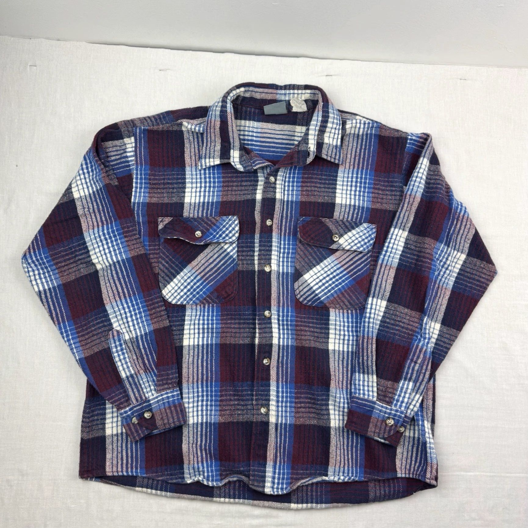 Vintage VINTAGE Ozark Wilderness Flannel Button Up Shirt Adult Large Blue Plaid 90s Outdoor Mens Size US L / EU 52-54 / 3 - 2 Thumbnail