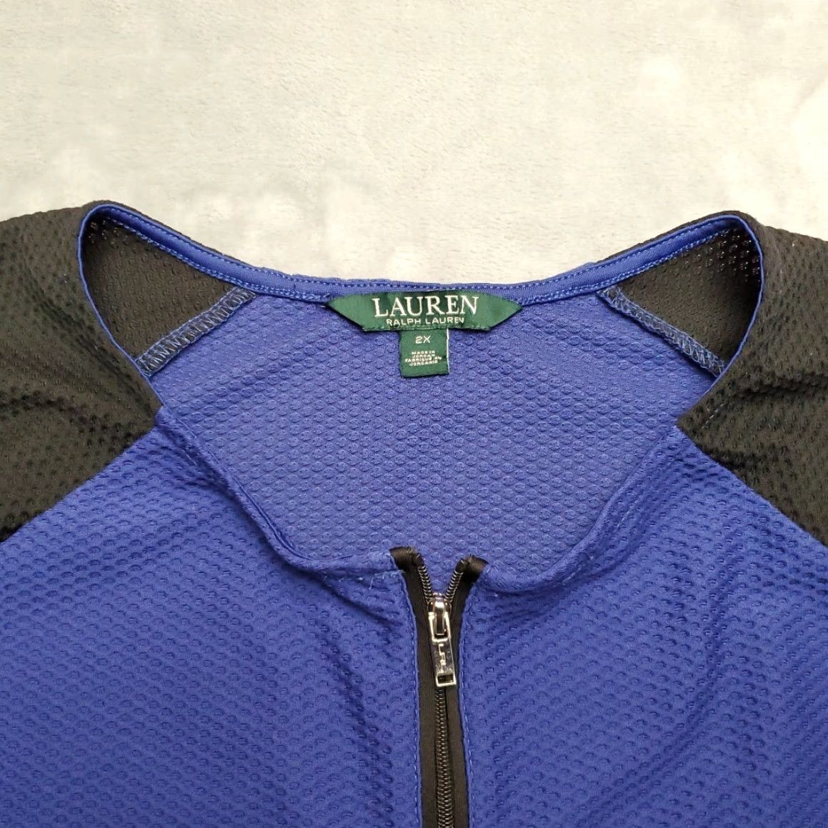 Polo Ralph Lauren VINTAGE Polo Ralph Lauren Shirt Women 2X Blue 1/2 Zip Thermal Waffle Raglan Stretch Size XXL / US 16-18 / IT 52-54 - 3 Thumbnail