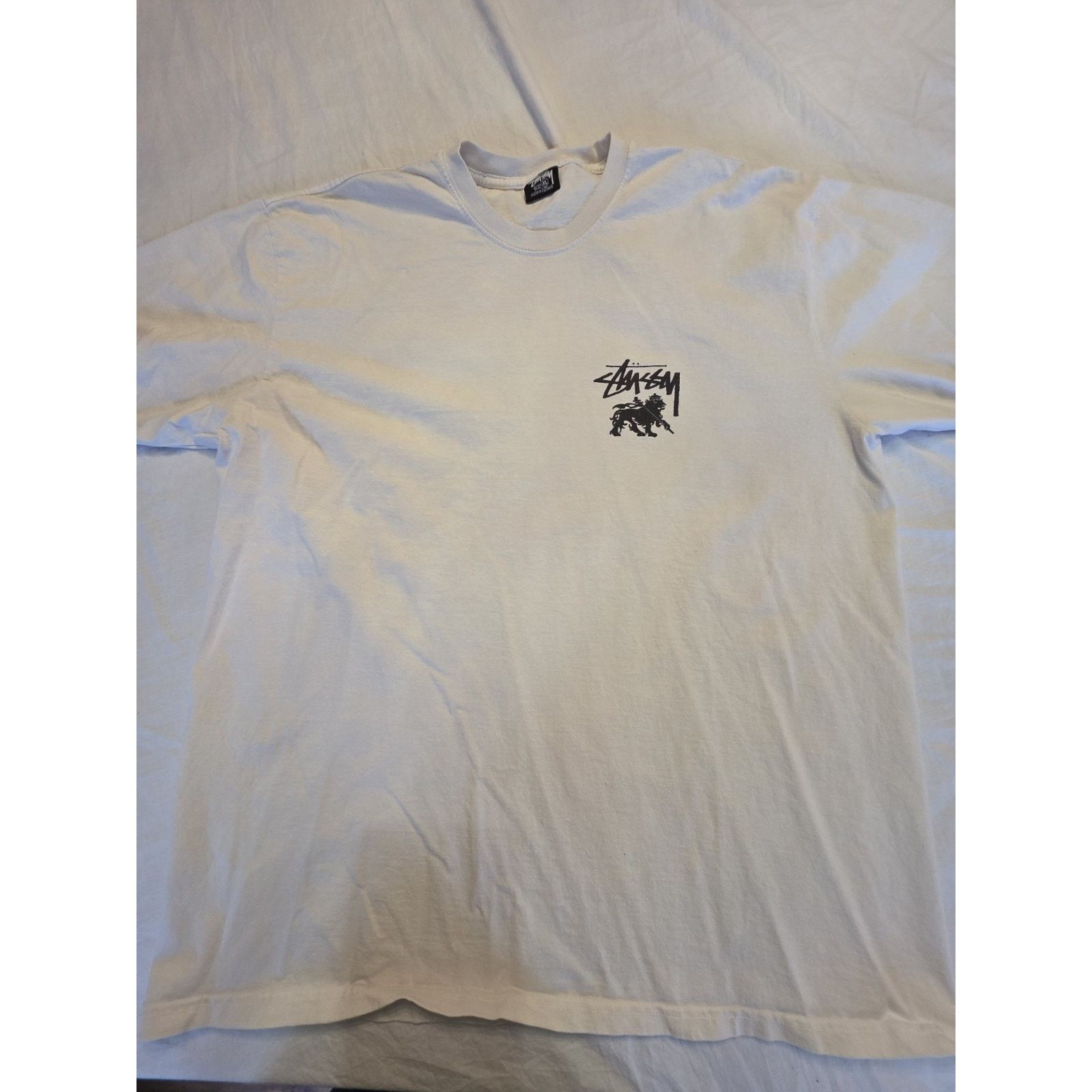 Stussy Stüssy Rasta Lion White Short Sleeve T-Shirt Men's Size Xl Size US XL / EU 56 / 4 - 2 Thumbnail