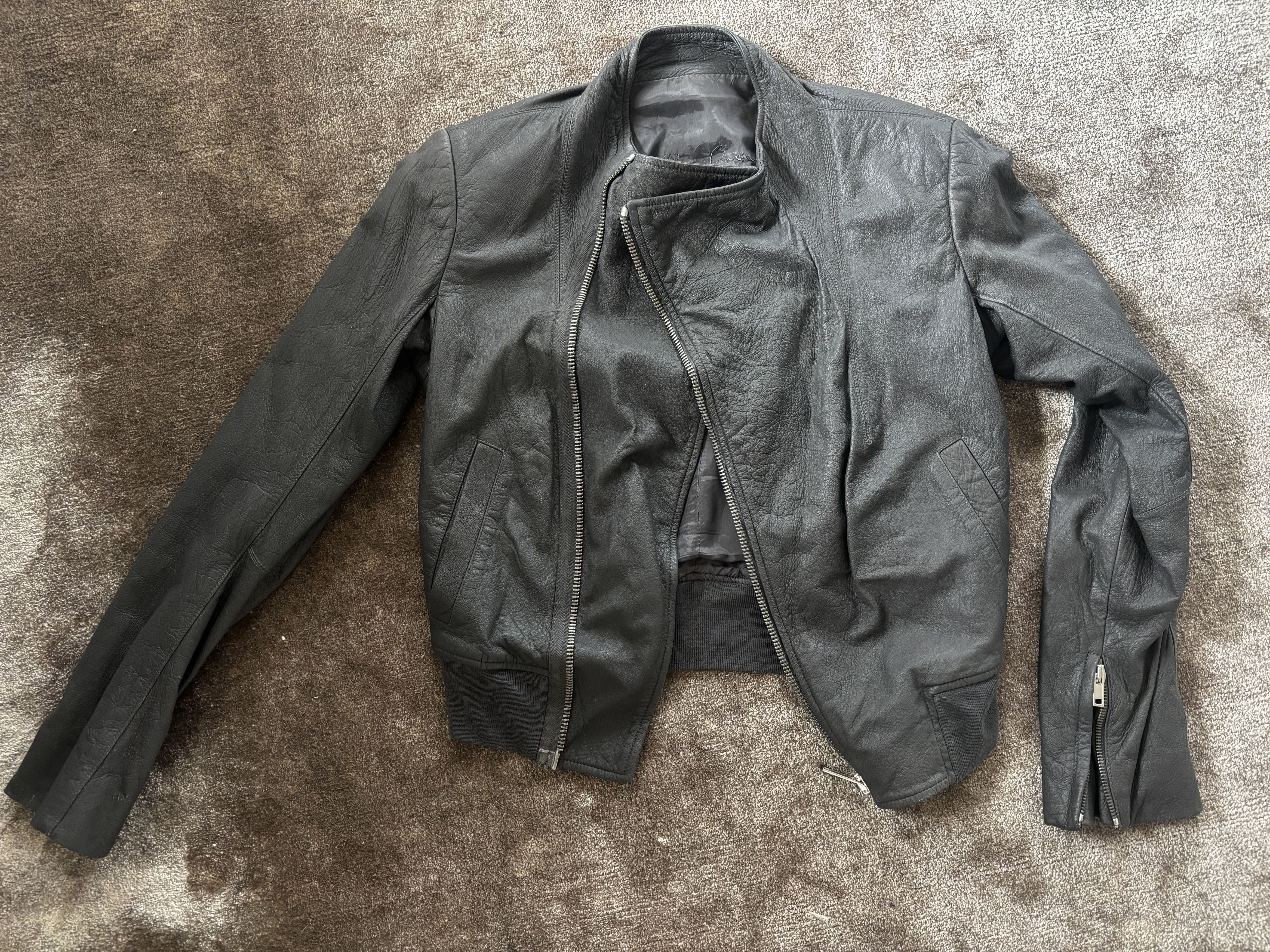 Rick Owens Rick Owens Grey Leather Jacket Size S / US 4 / IT 40 - 4 Thumbnail