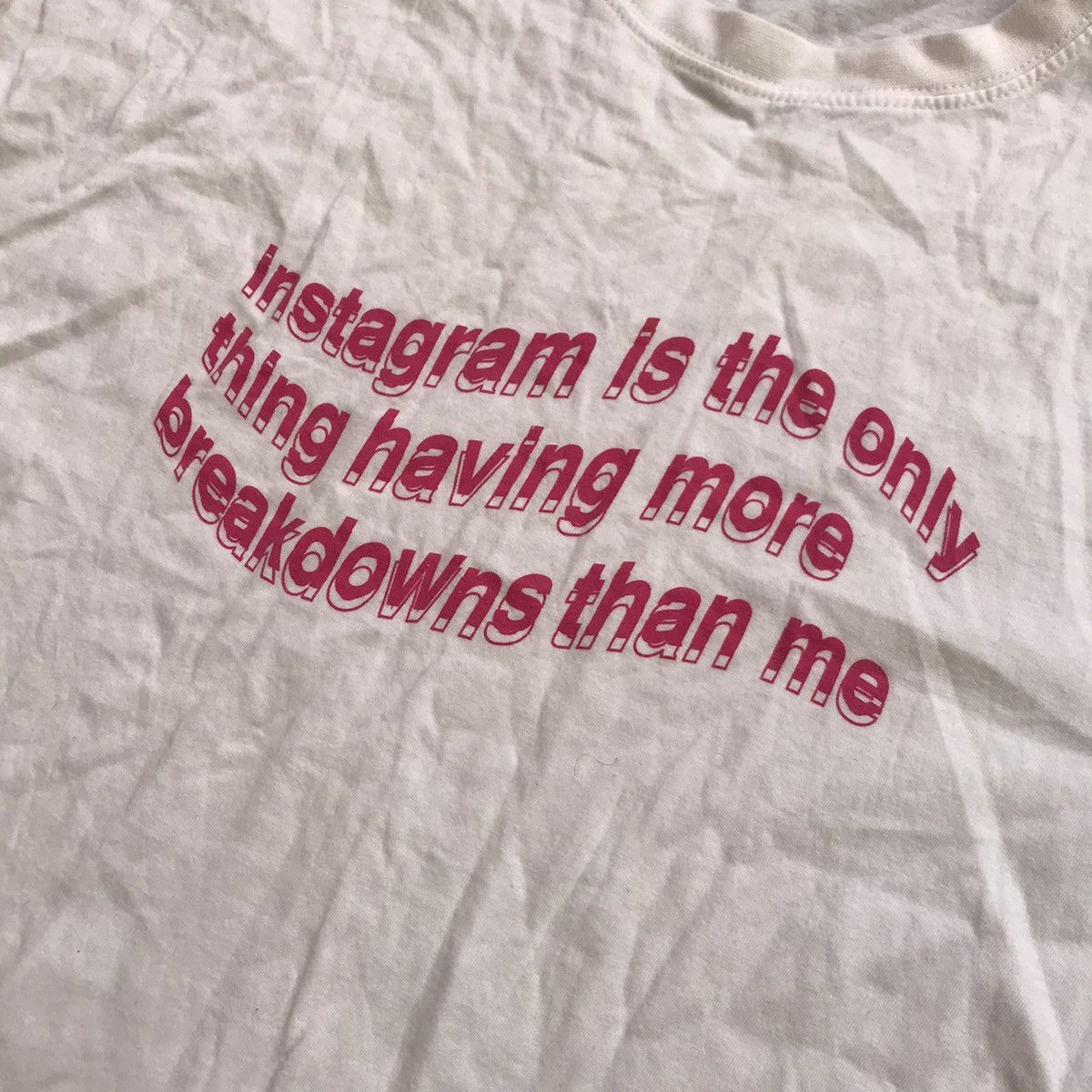 Vintage Y2K Indie Graphic Tee Instagram Meme Print Streetwear Slim L Size US L / EU 52-54 / 3 - 4 Thumbnail