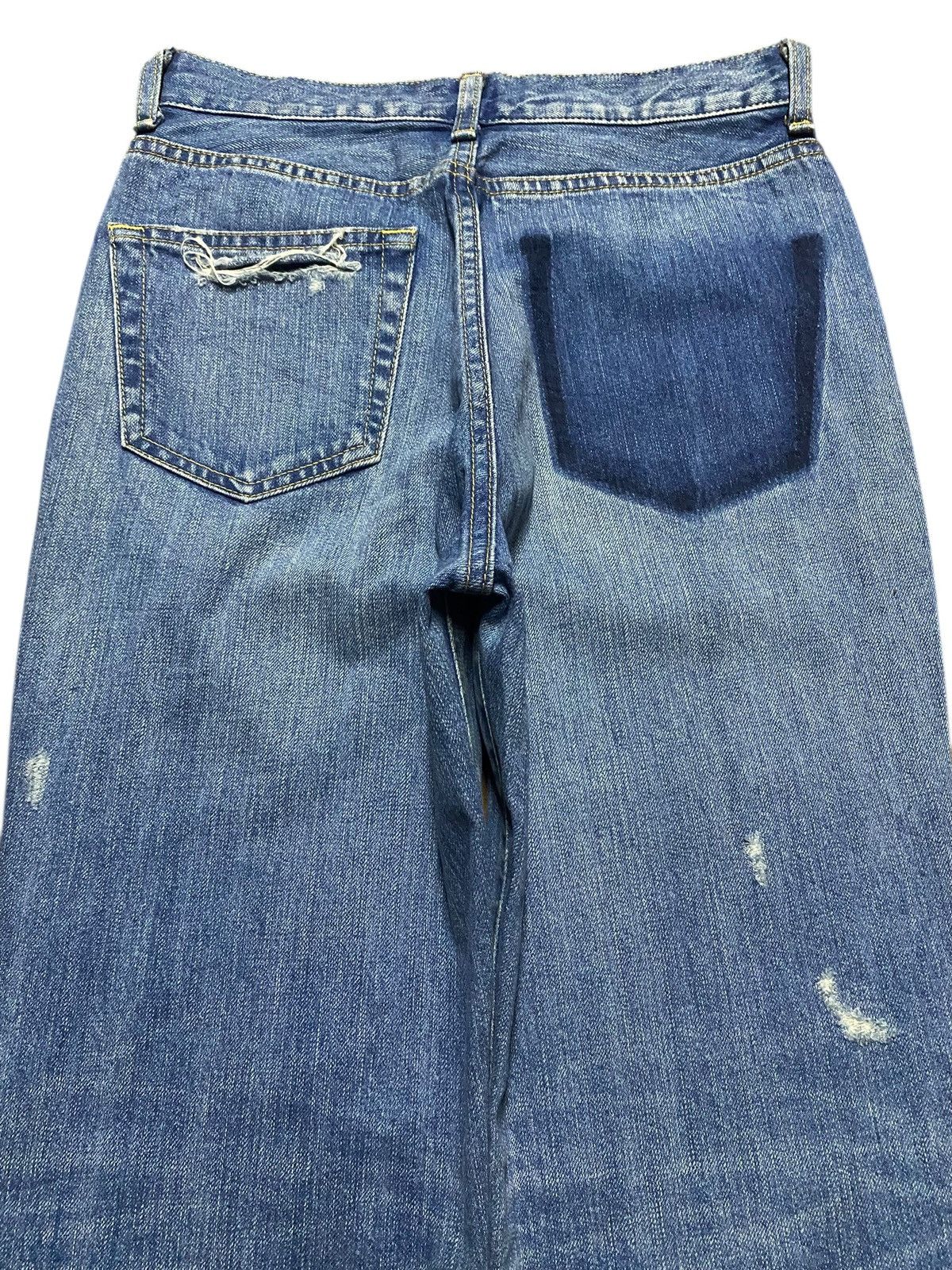 POST ARCHIVE FACTION (PAF) Vintage Moussy Blue Patches Distresse Straight Fit Jean Size 27" / US 4 / IT 40 - 4 Thumbnail