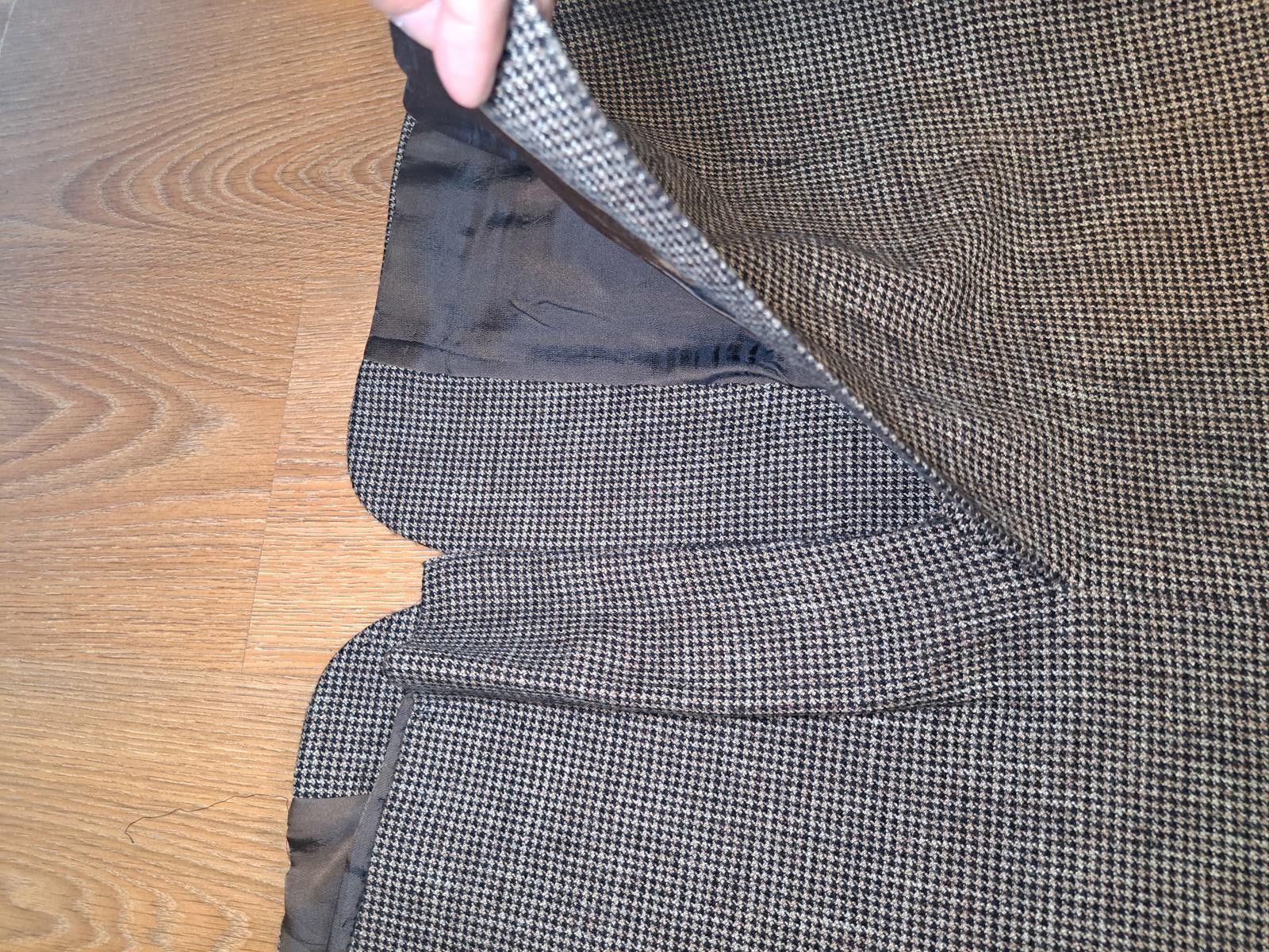 Hickey Freeman Hickey Freeman Sport Coat Mens 44S Brown Houndstooth Wool Size 44S - 9 Thumbnail