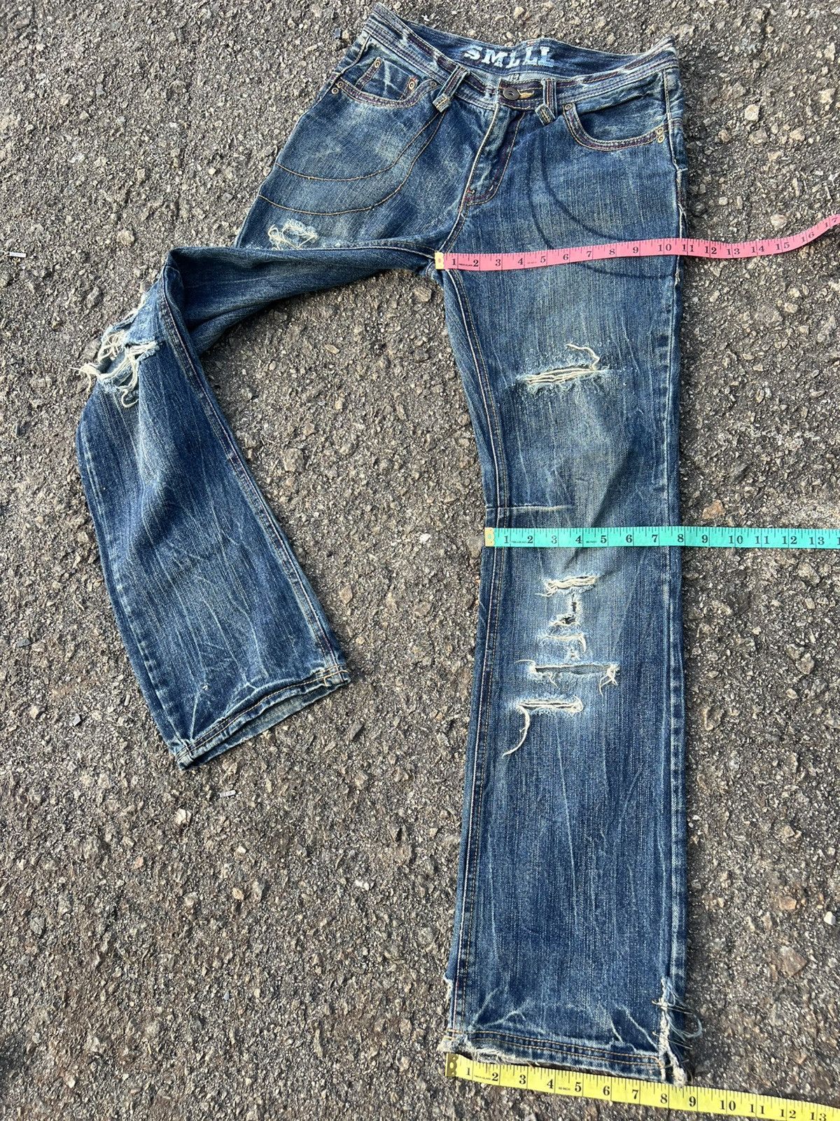 Japanese Brand Unknown Distressed Denim Size US 32 / EU 48 - 7 Thumbnail
