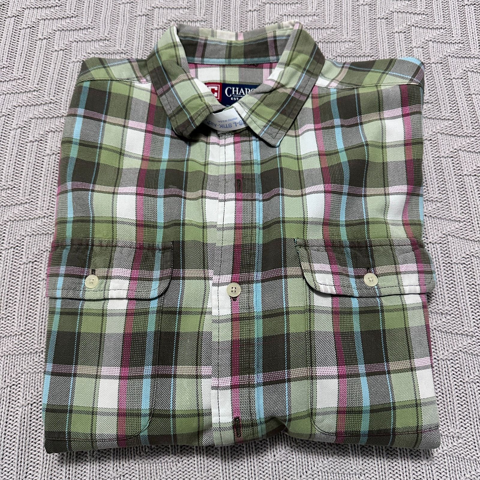 Chaps Chaps green plaid flannel button down Size US M / EU 48-50 / 2 - 1 Thumbnail