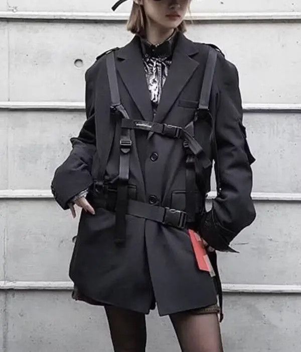 Japanese Brand Punk goth unisex buckle suspender harness belt Size ONE SIZE - 2 Thumbnail