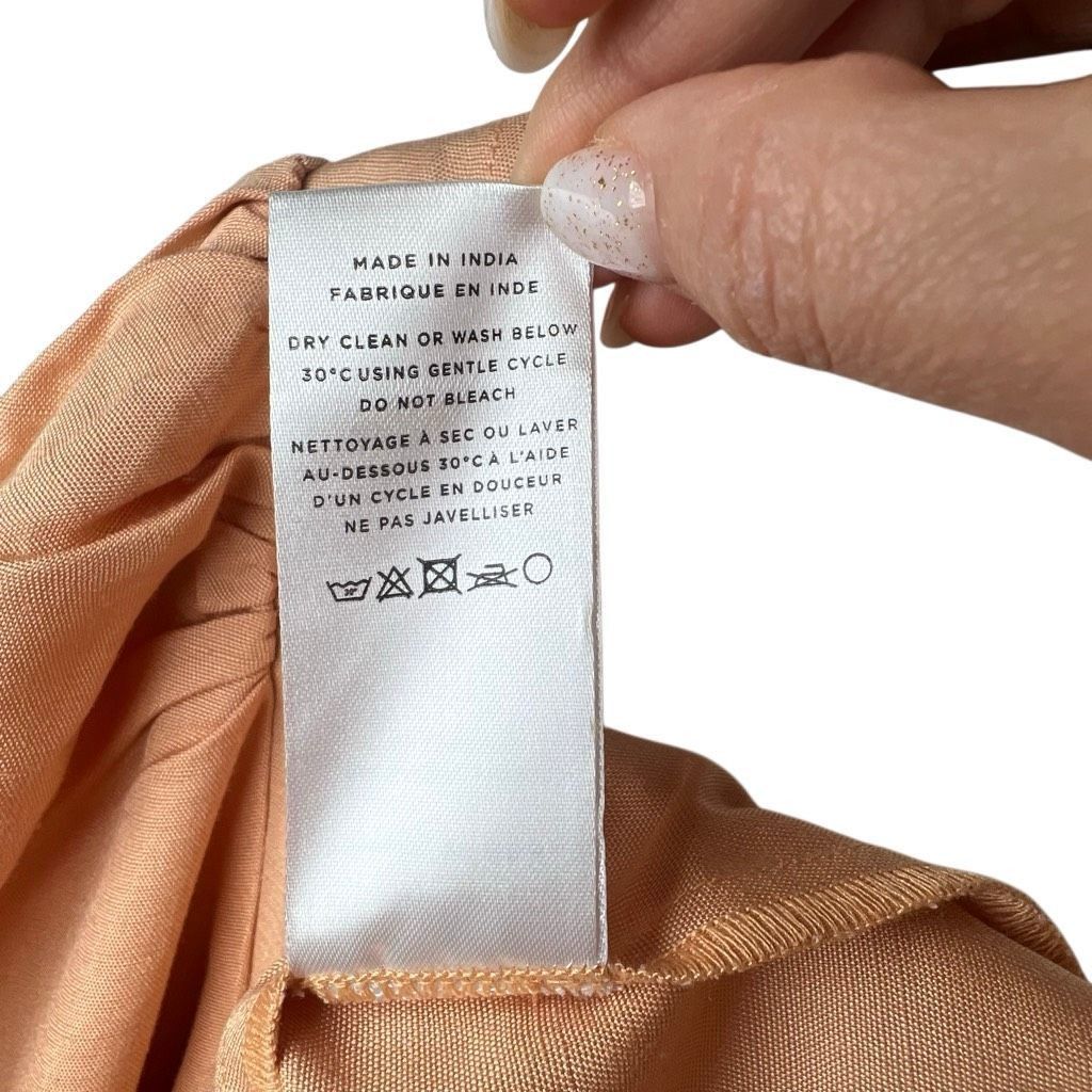 Loeffler Randall NWT Loeffler Randall Carmina Curve Seam Puff Sleeve Dress Cipria Peach Size 4 (037) Size S / US 4 / IT 40 - 14 Thumbnail