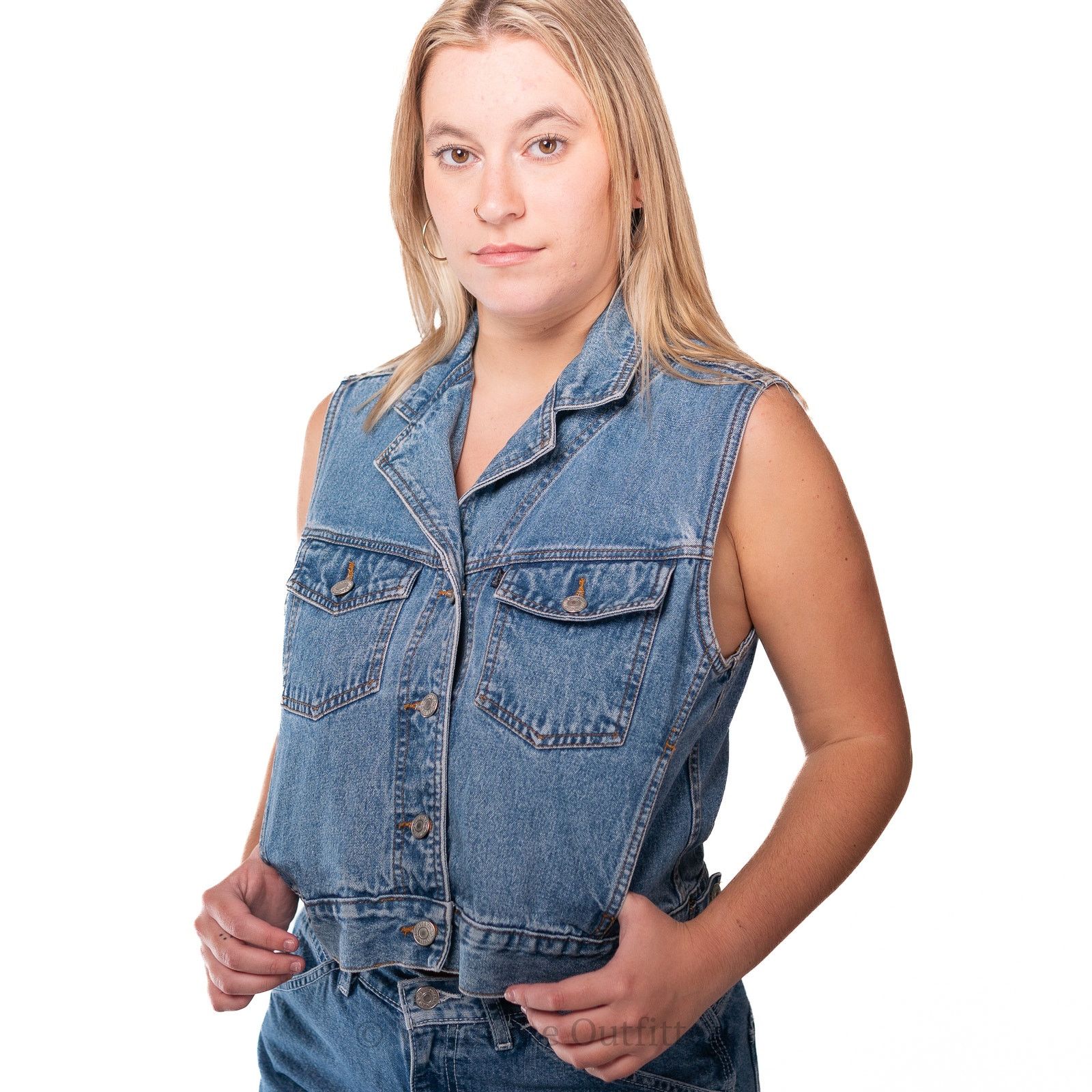 Levi's Levi Denim Jean Vest Size M / US 6-8 / IT 42-44 - 7 Thumbnail
